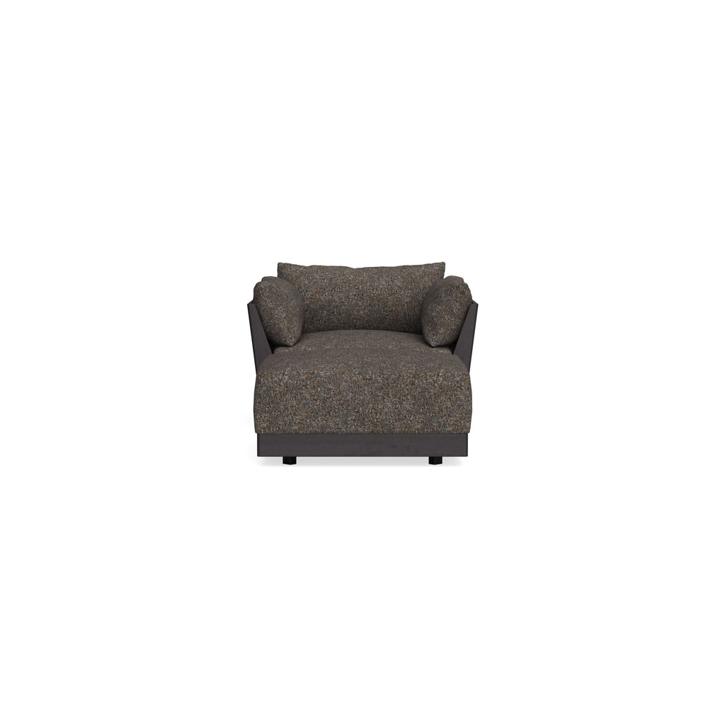Modular Bondi Black Armchair + Ottoman in Eclipse | Memory Foam Blend
