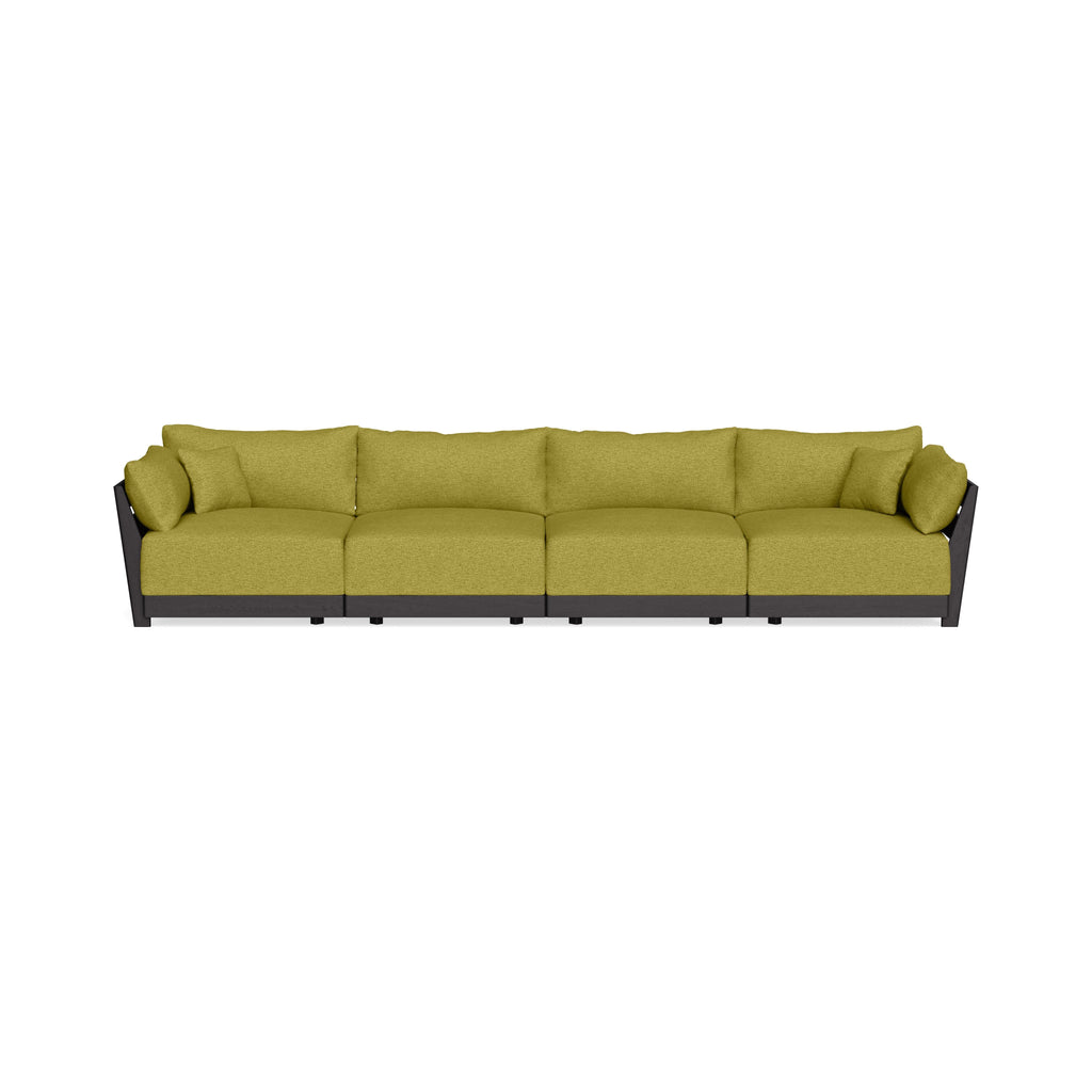 Modular Bondi Black 4-Seater Sofa in Avocado | Memory Foam Blend
