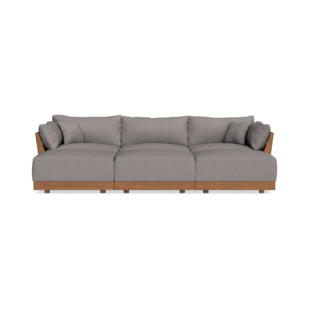 Modular Bondi Espresso 3-Seater Daybed Sofa Sectional in Cement | Classic Blend