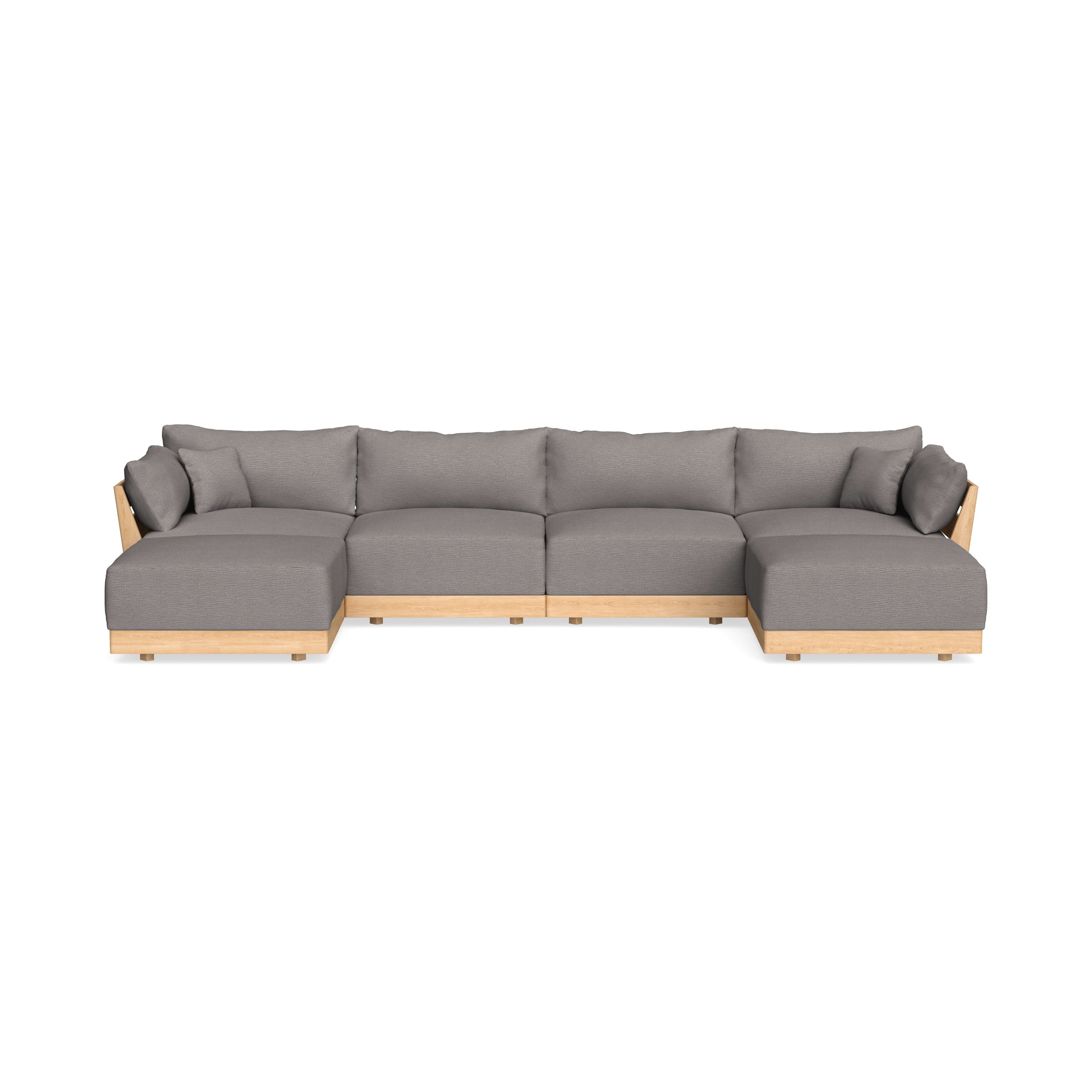 Modular Bondi Latte 4-Seater U-Sectional in Cement | Classic Blend