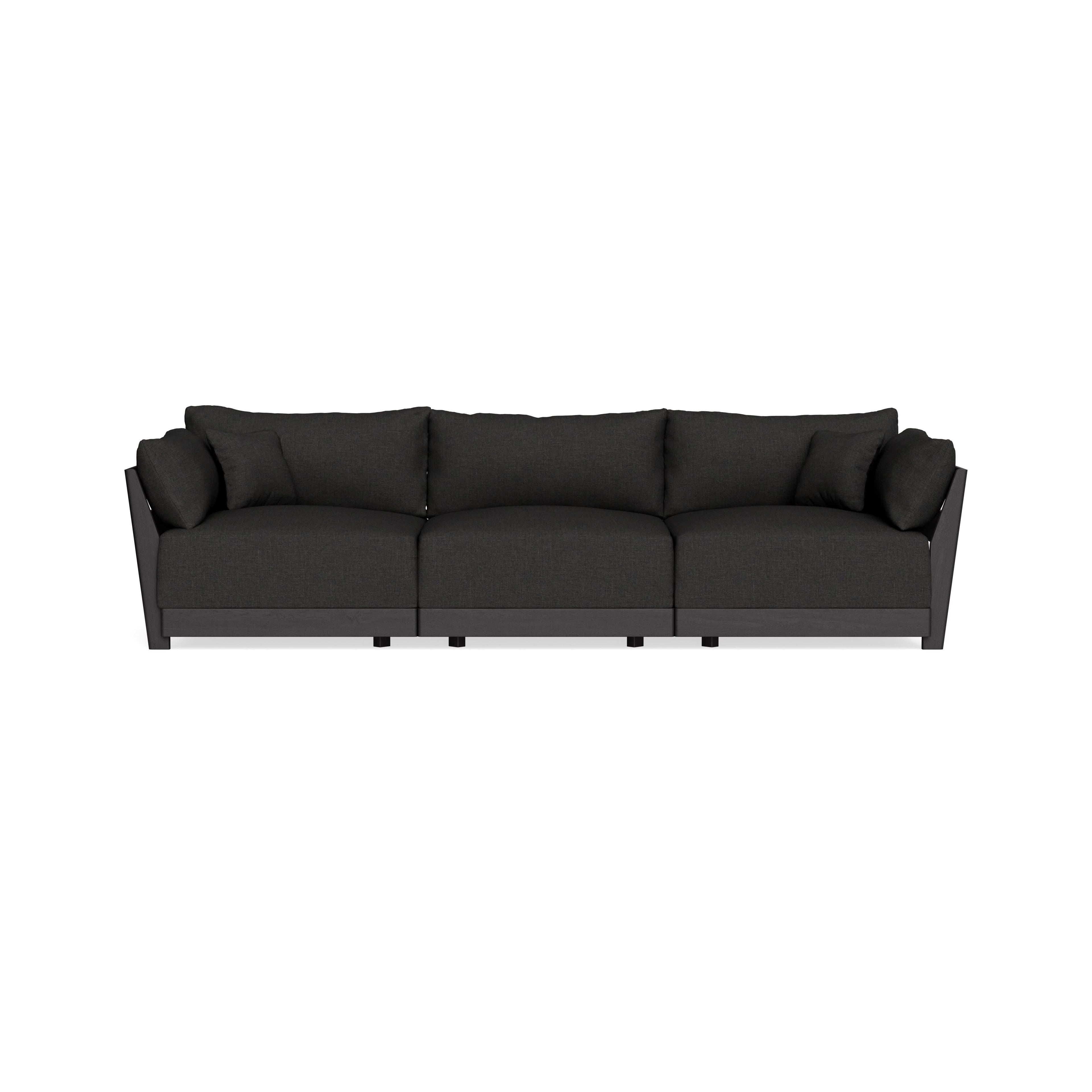 Modular Bondi Black 3-Seater Sofa in Peppercorn | Memory Foam Blend