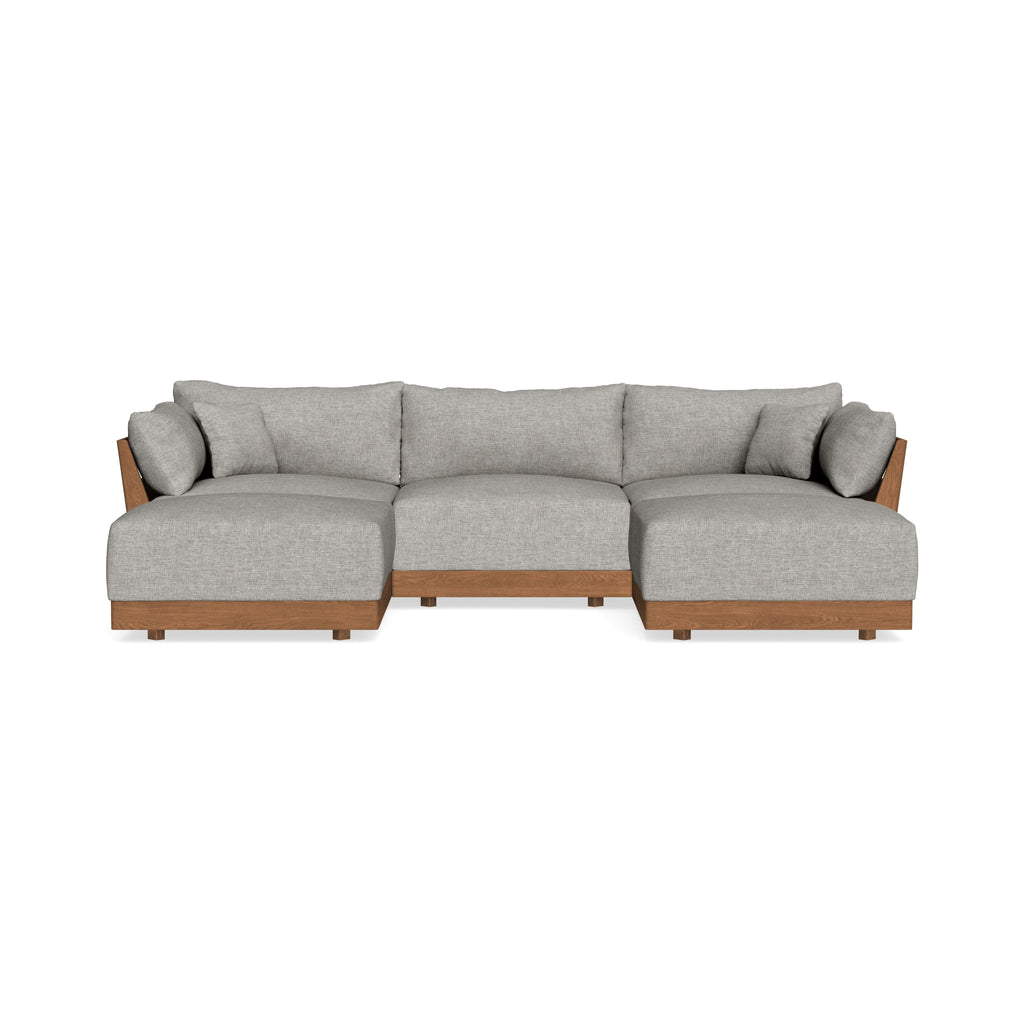 Modular Bondi Espresso 3-Seater U-Sectional in Fog | Memory Foam Blend