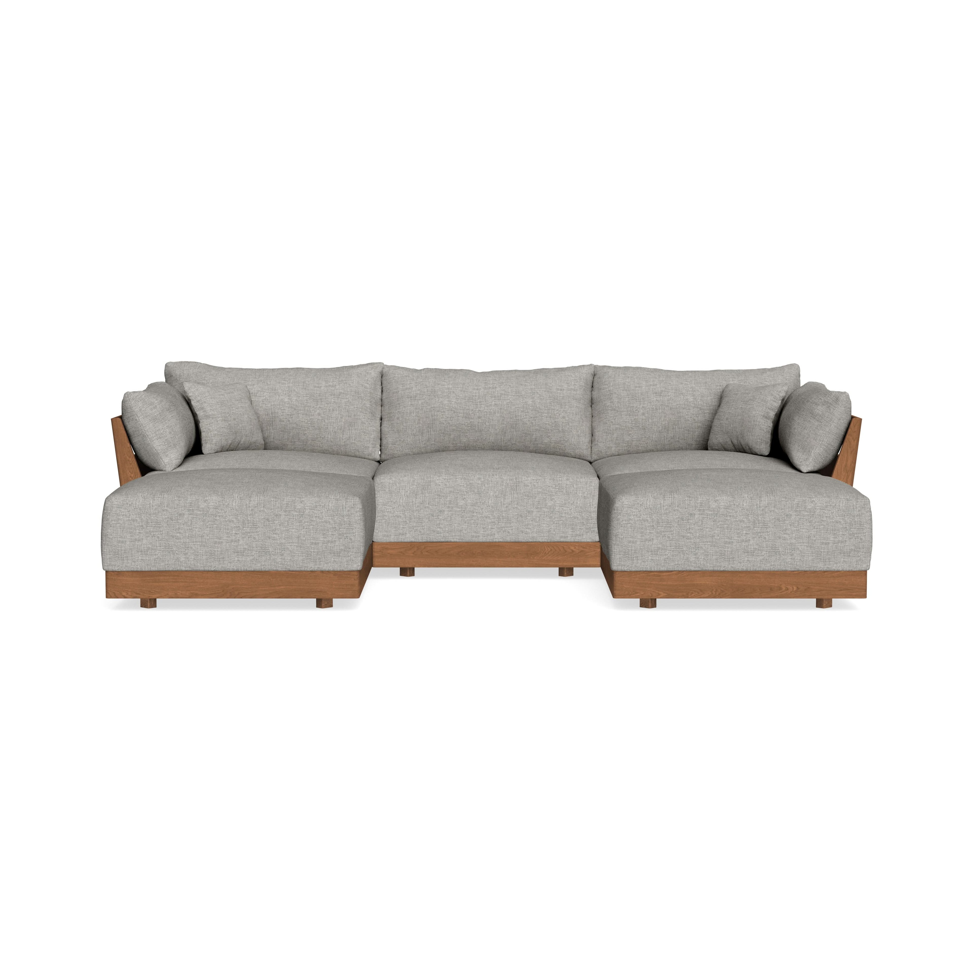 Modular Bondi Espresso 3-Seater U-Sectional in Fog | Memory Foam Blend