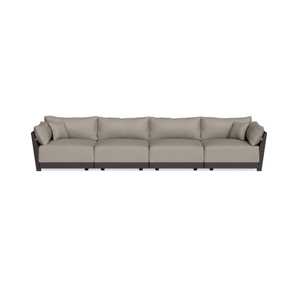 Modular Bondi Black 4-Seater Sofa in Cinder Gray | Memory Foam Blend