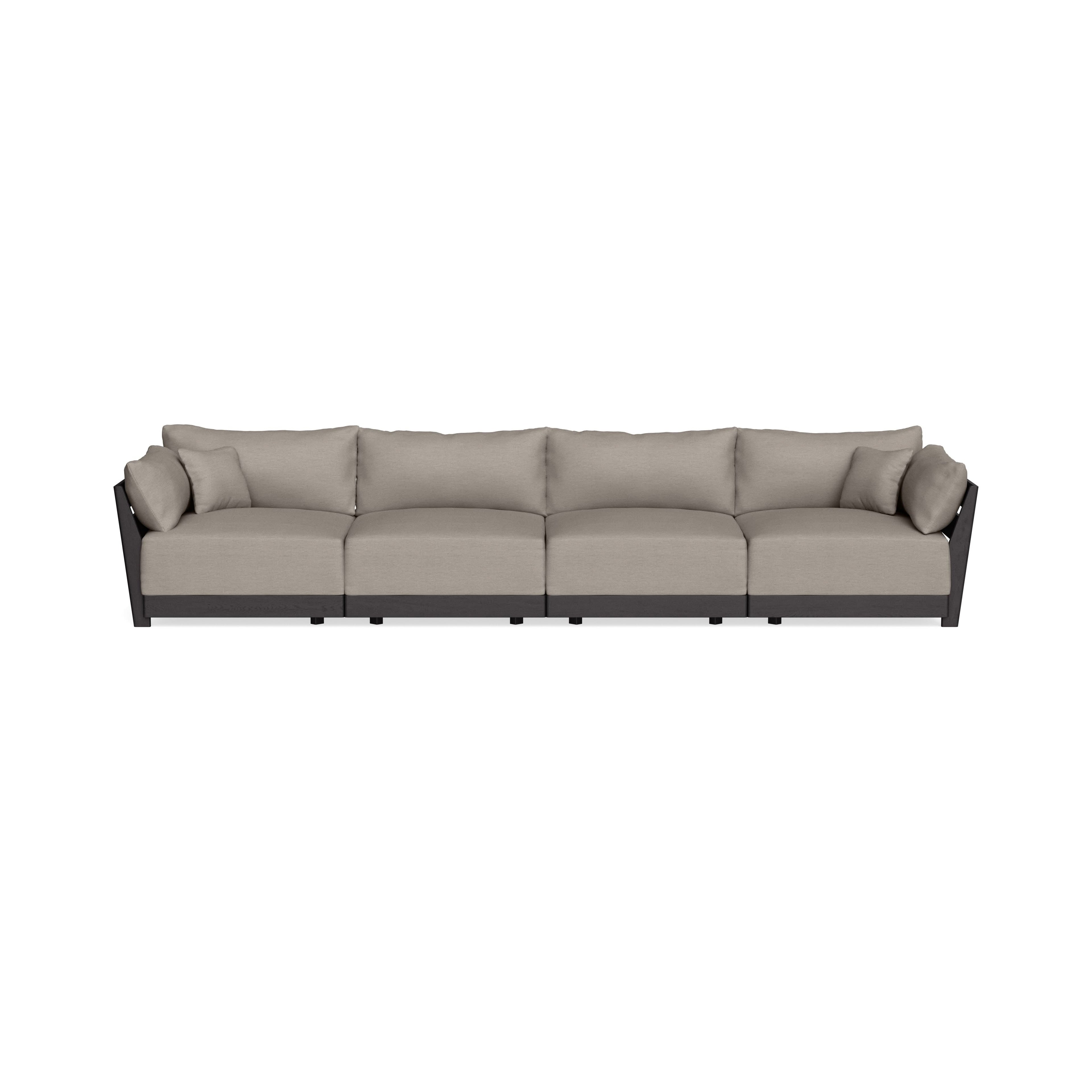 Modular Bondi Black 4-Seater Sofa in Cinder Gray | Memory Foam Blend