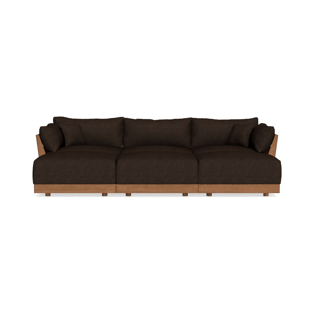 Modular Bondi Espresso 3-Seater Daybed Sofa Sectional in Espresso | Classic Blend