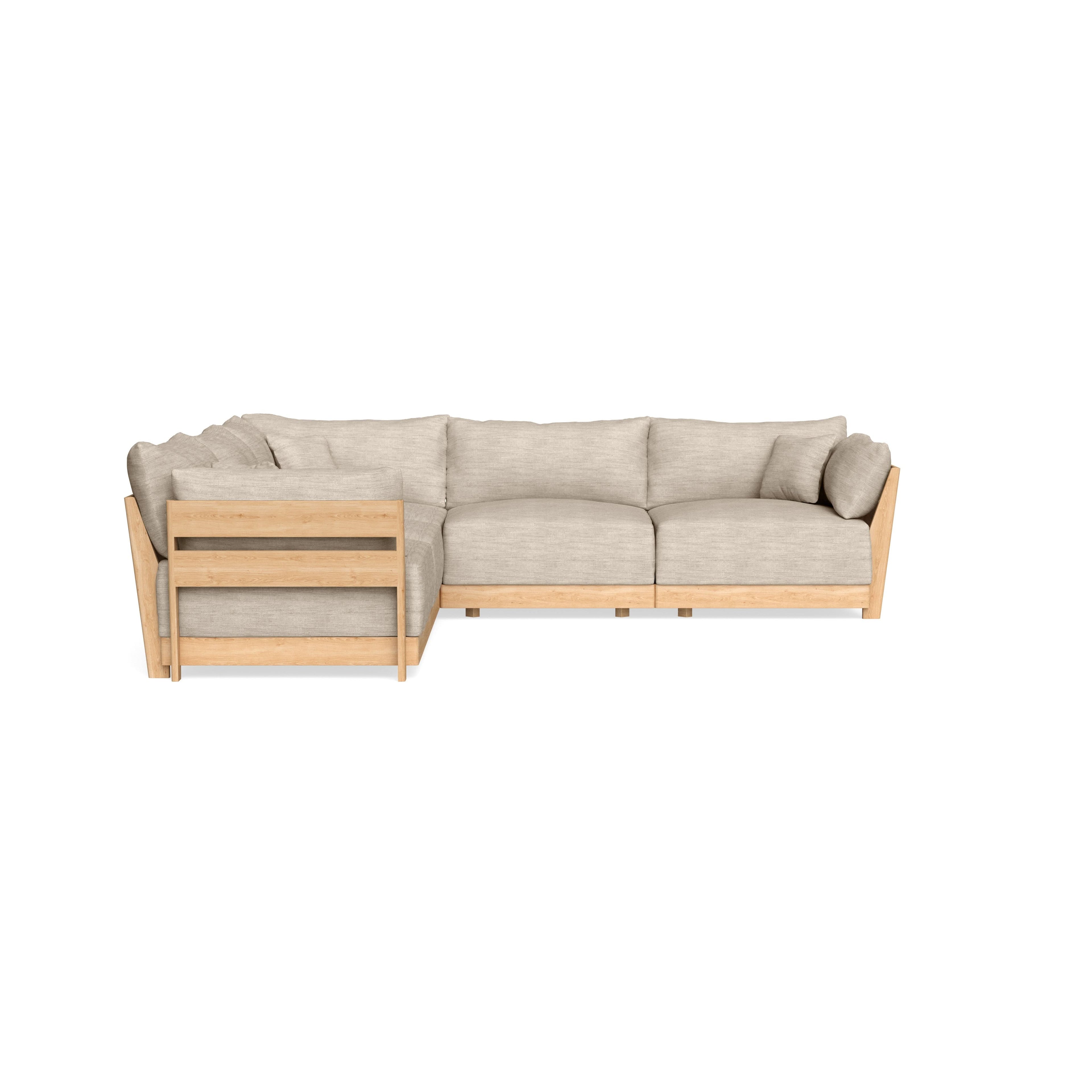 Modular Bondi Latte 5-Seater Corner Sectional in Wheat | Memory Foam Blend