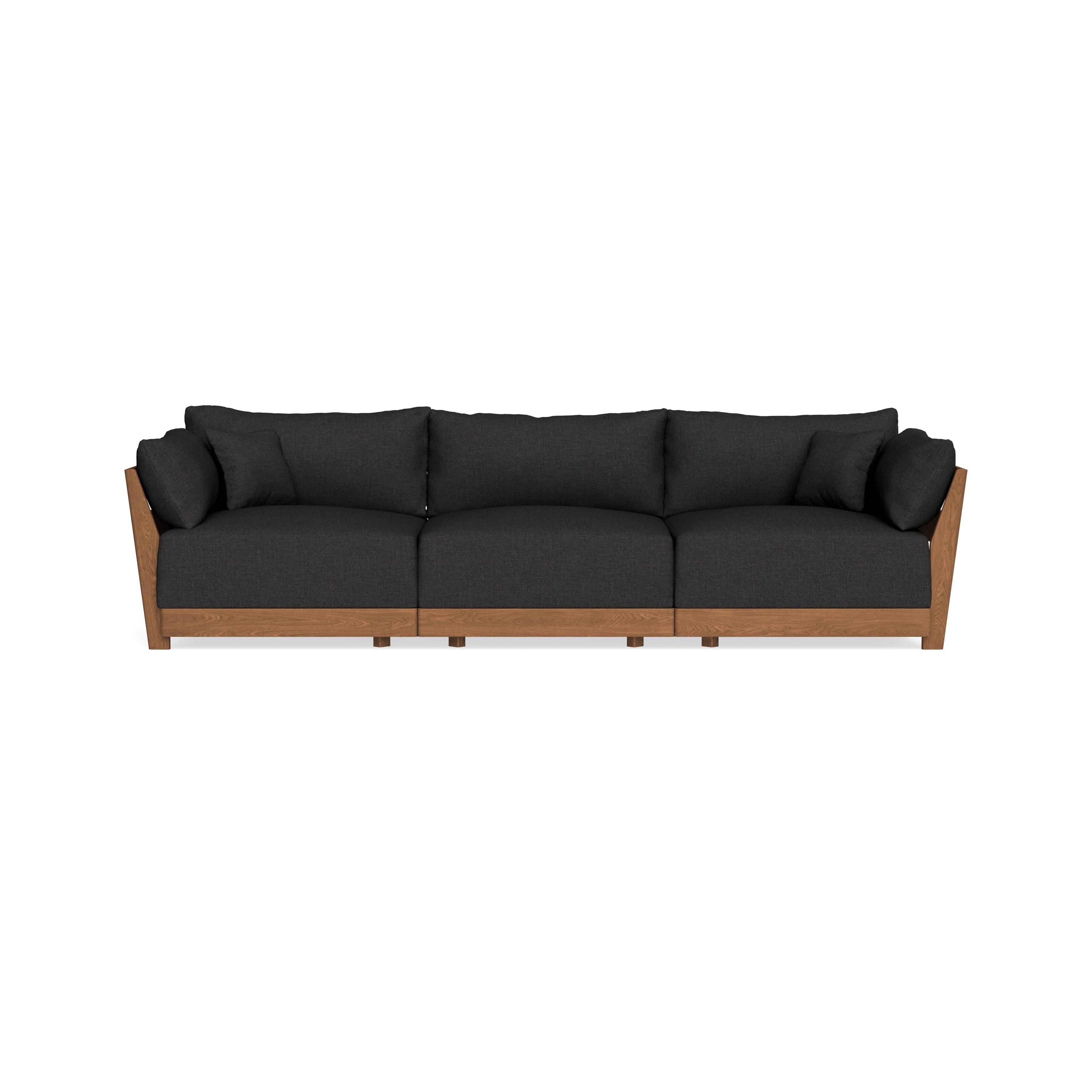 Modular Bondi Espresso 3-Seater Sofa in Peppercorn | Memory Foam Blend