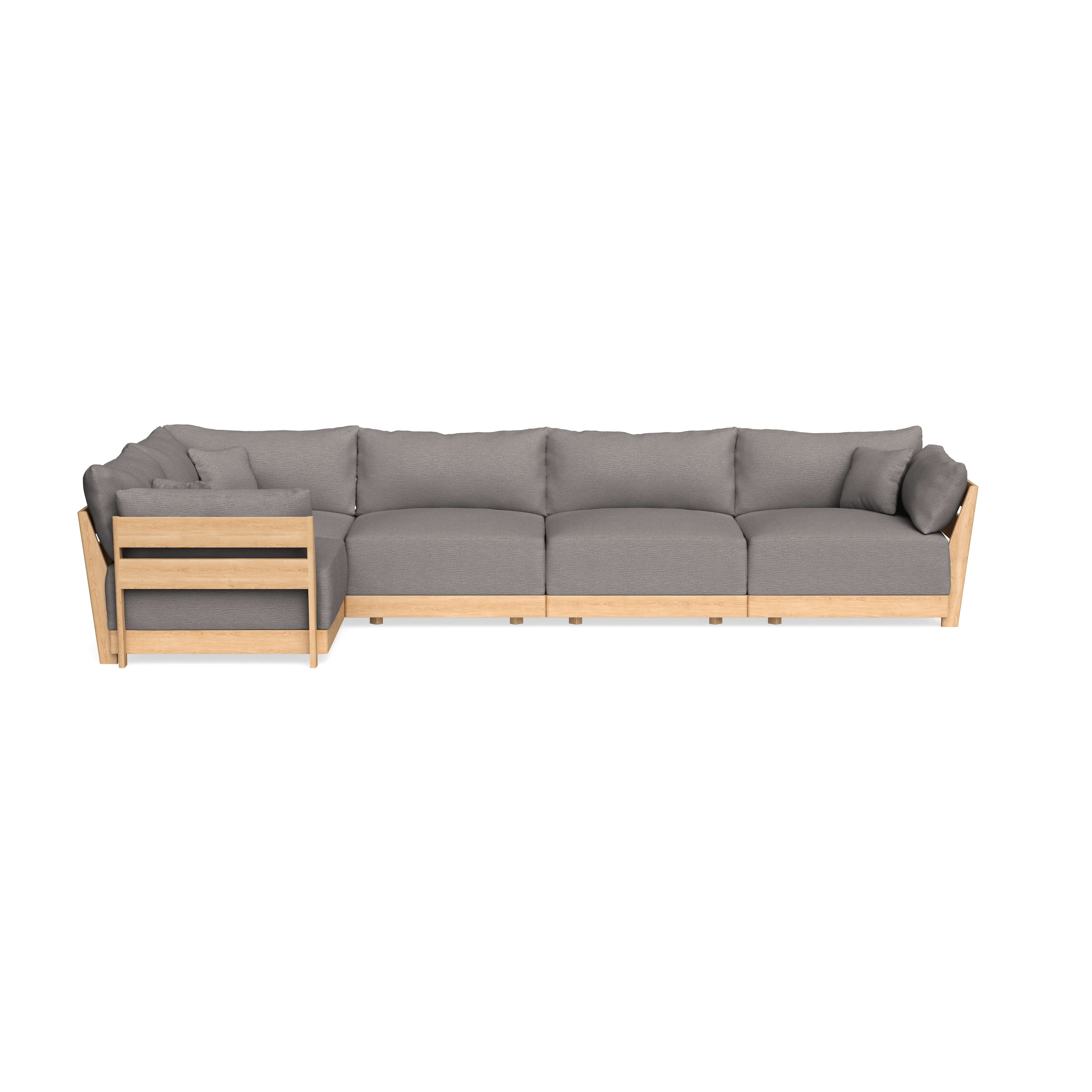 Modular Bondi Latte 5-Seater L-Sectional in Cement | Memory Foam Blend