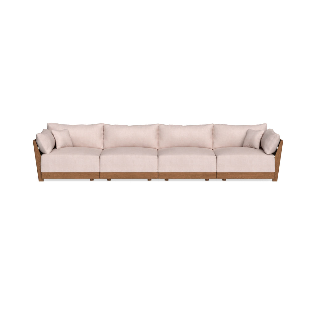 Modular Bondi Espresso 4-Seater Sofa in Blush | Memory Foam Blend
