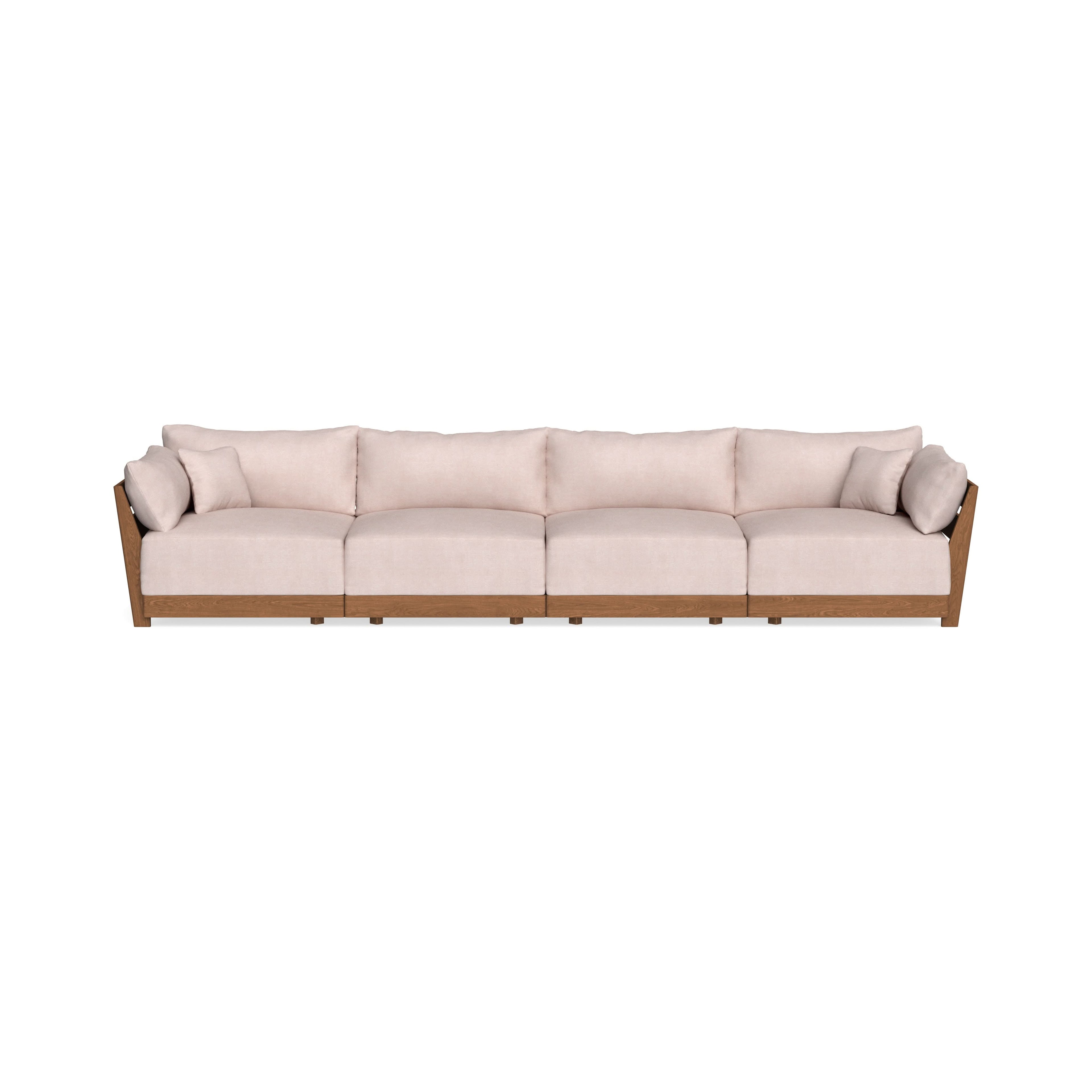 Modular Bondi Espresso 4-Seater Sofa in Blush | Memory Foam Blend