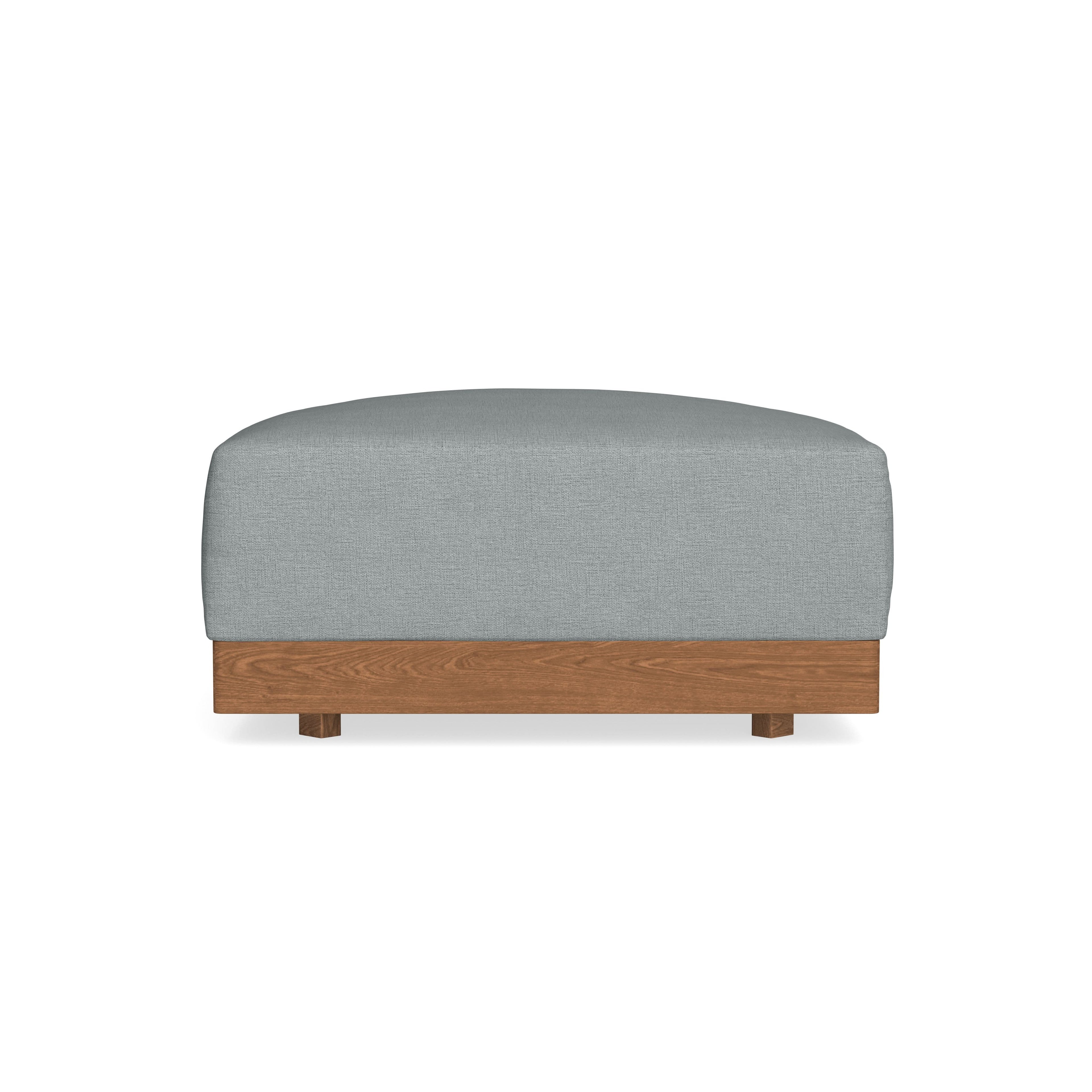 Modular Bondi Espresso Ottoman in Light Steel | Memory Foam Blend