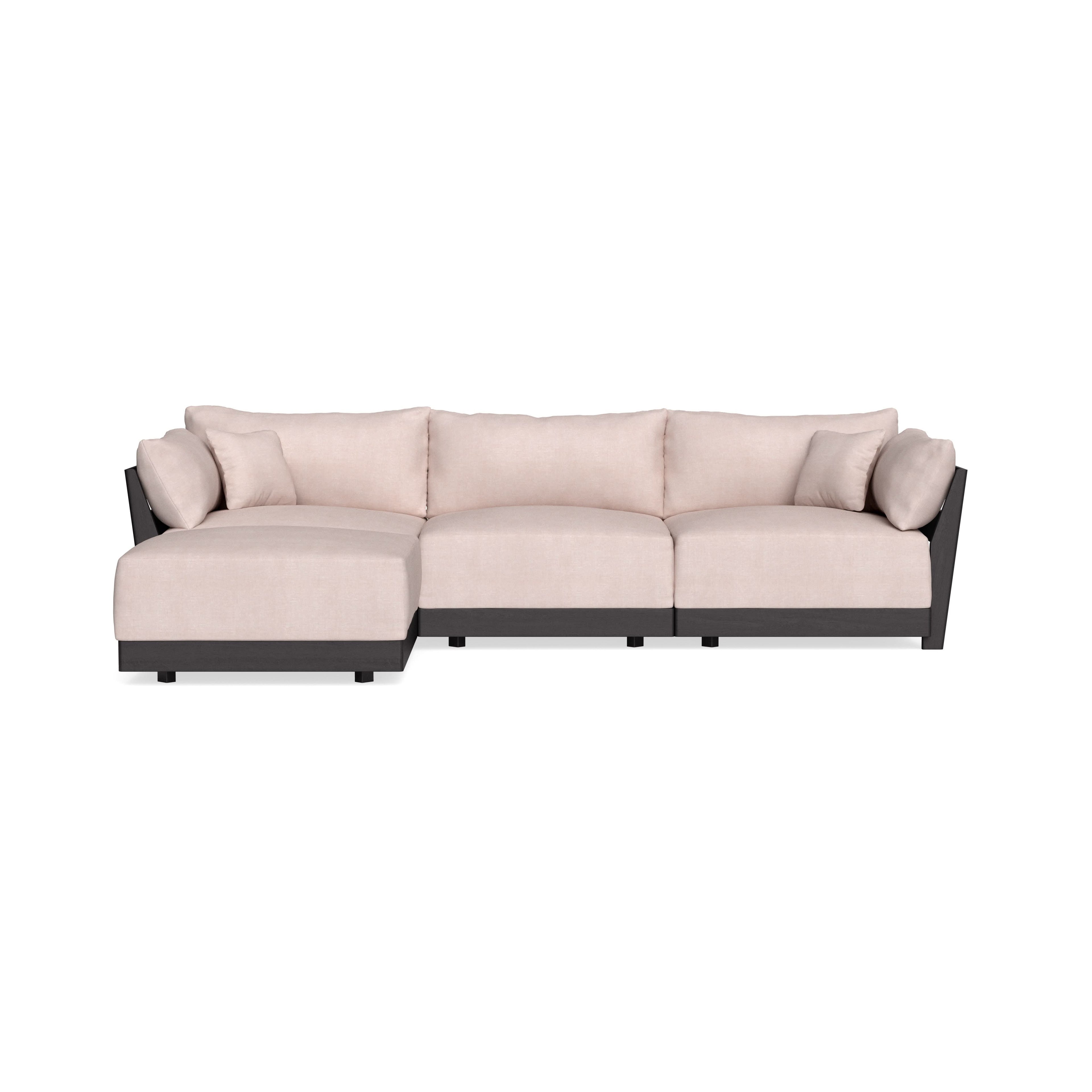 Modular Bondi Black 3-Seater Sectional in Blush | Memory Foam Blend