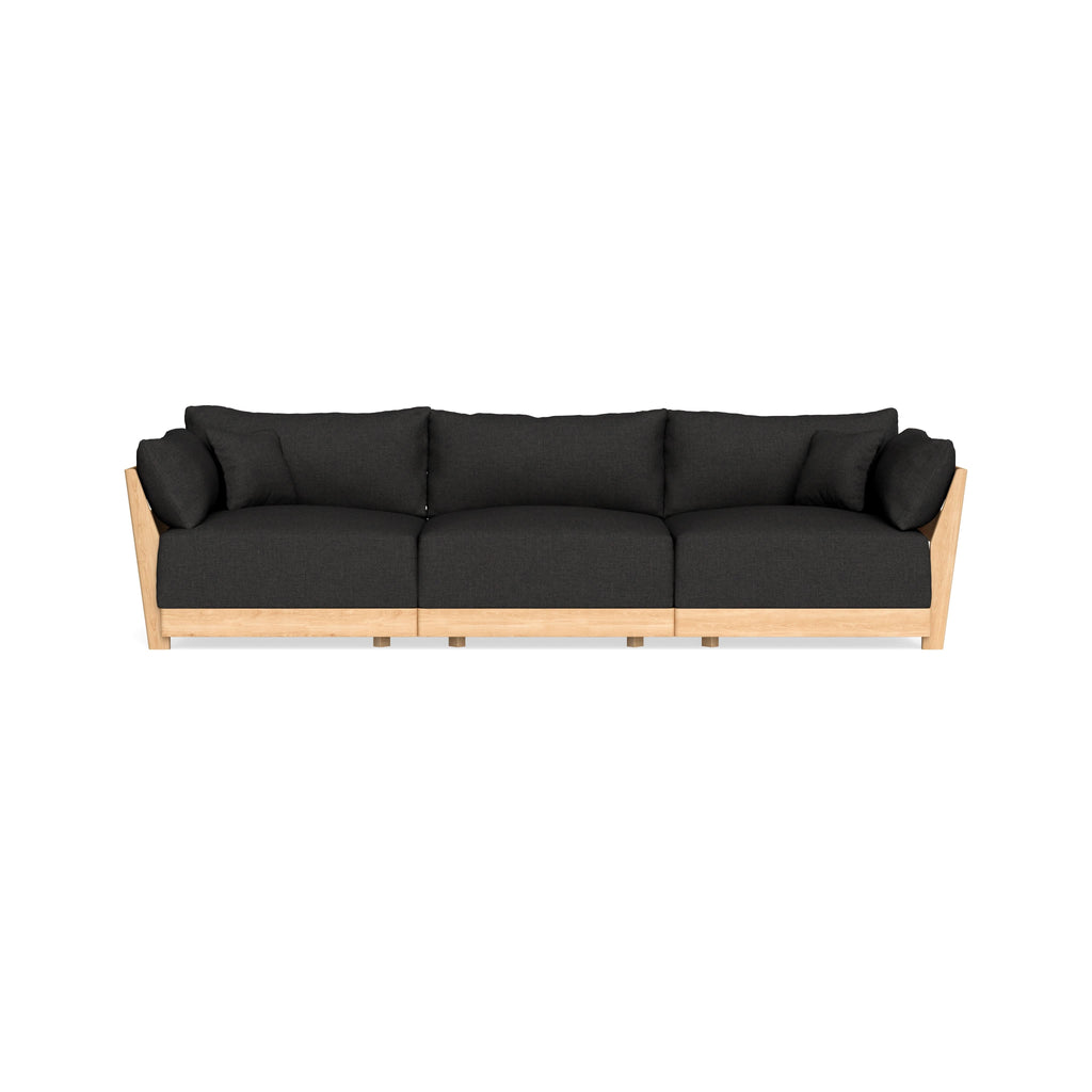 Modular Bondi Latte 3-Seater Sofa in Peppercorn | Memory Foam Blend