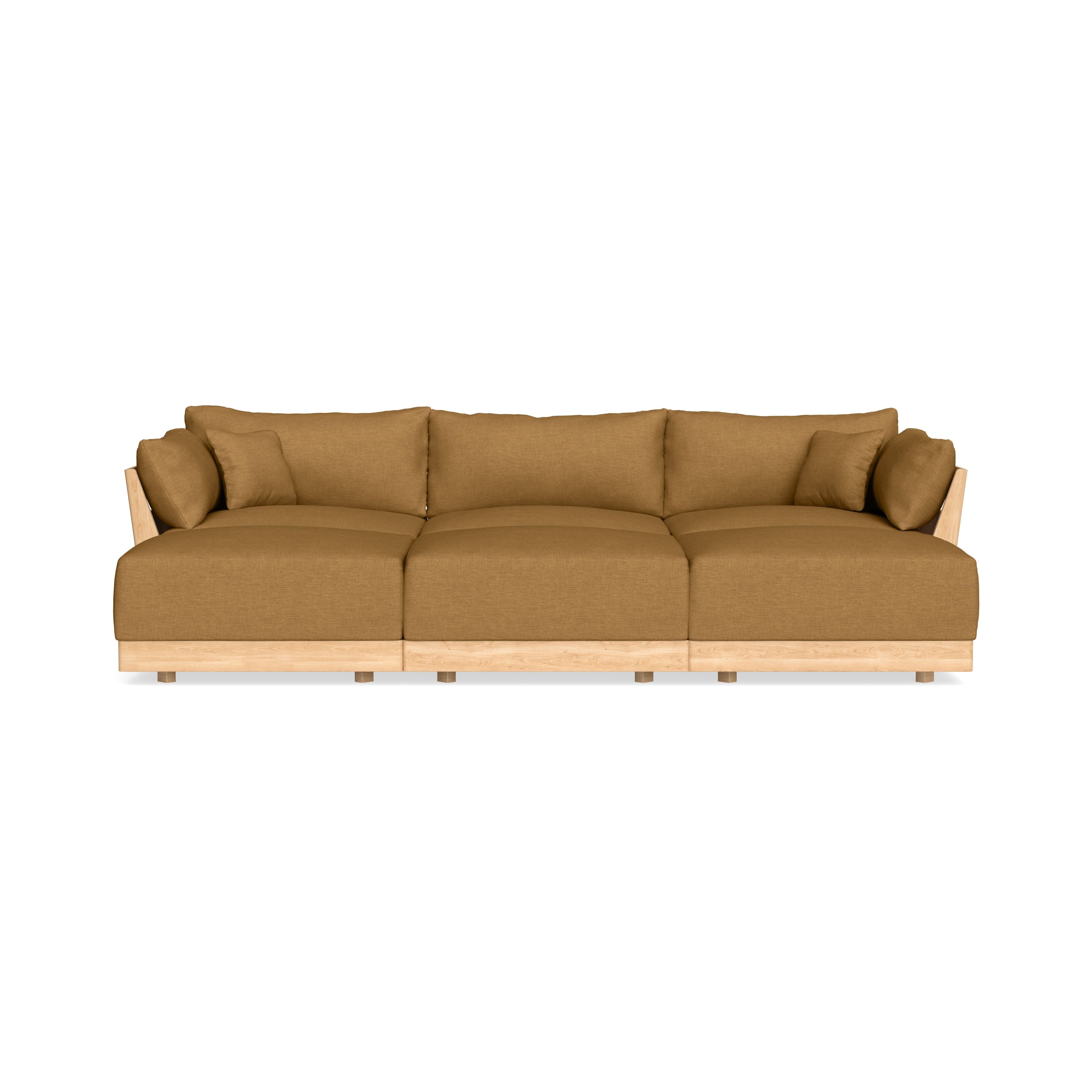 Modular Bondi Latte 3-Seater Daybed Sofa Sectional in Dijon | Classic Blend