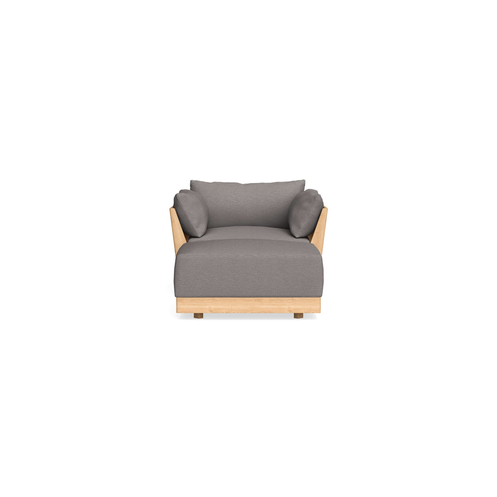 Modular Bondi Latte Armchair + Ottoman in Cement | Classic Blend