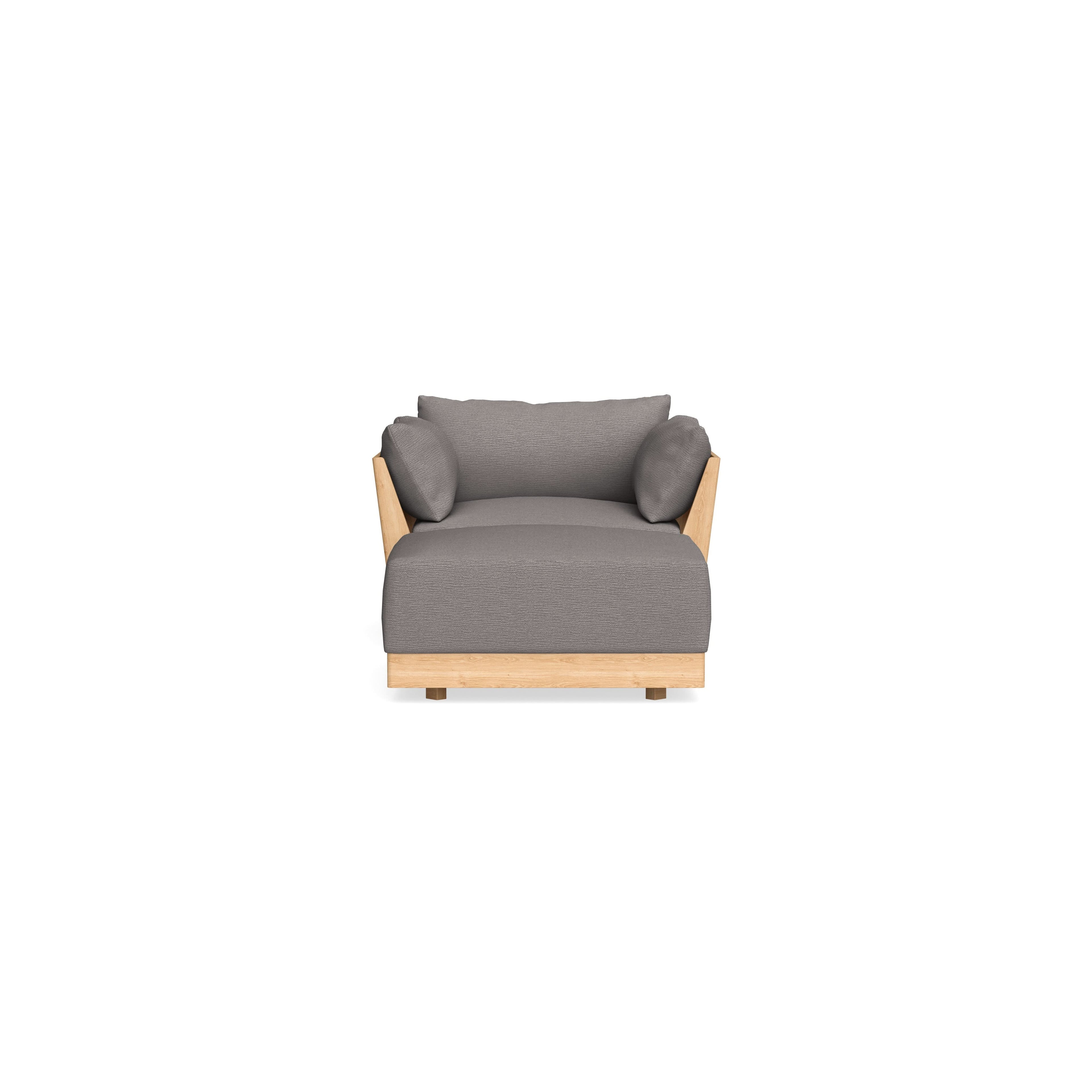 Modular Bondi Latte Armchair + Ottoman in Cement | Classic Blend