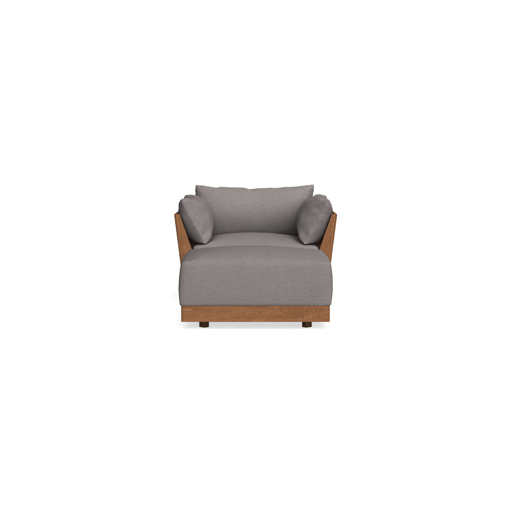Modular Bondi Espresso Armchair + Ottoman in Cement | Classic Blend