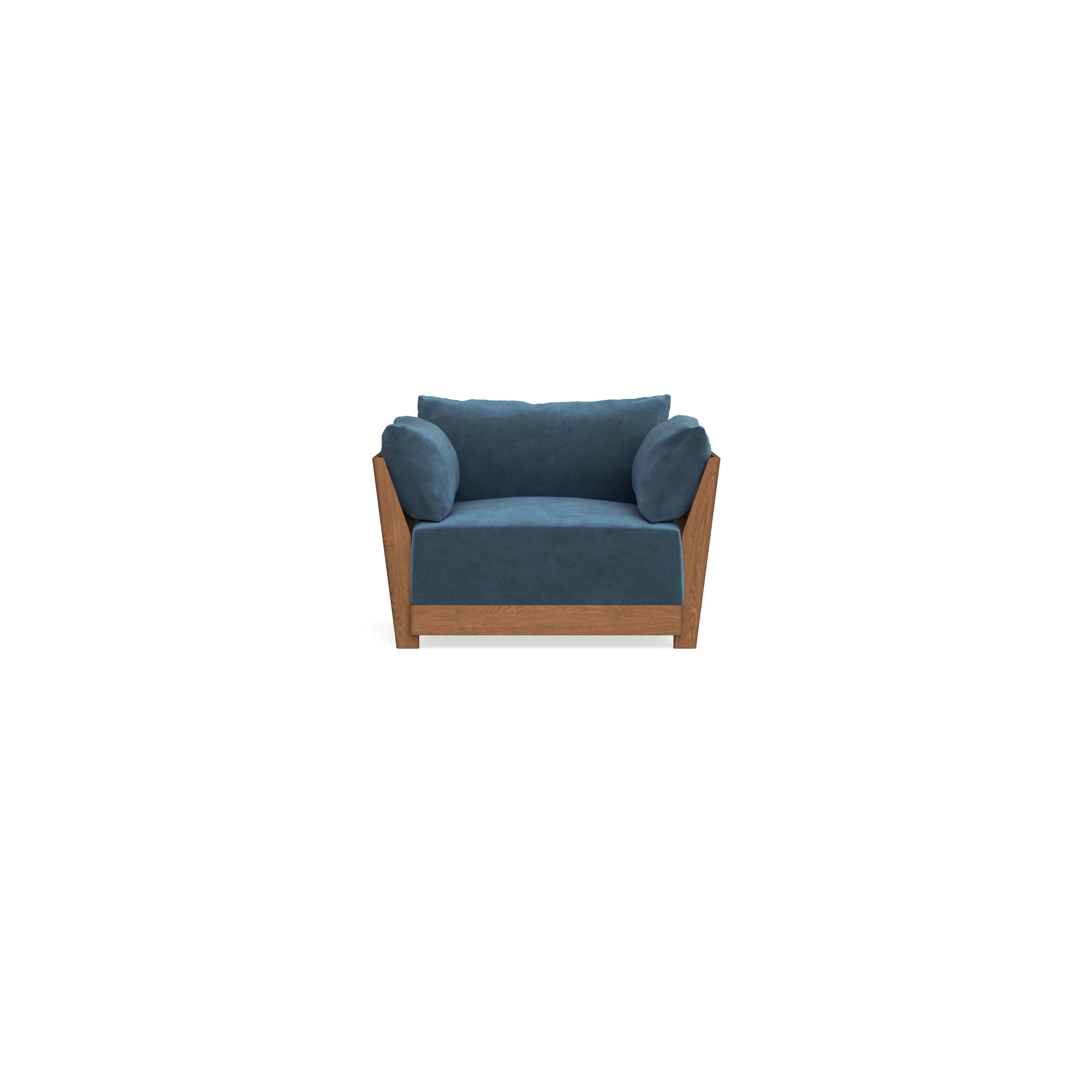 Modular Bondi Espresso Armchair in Oxford Blue | Classic Blend