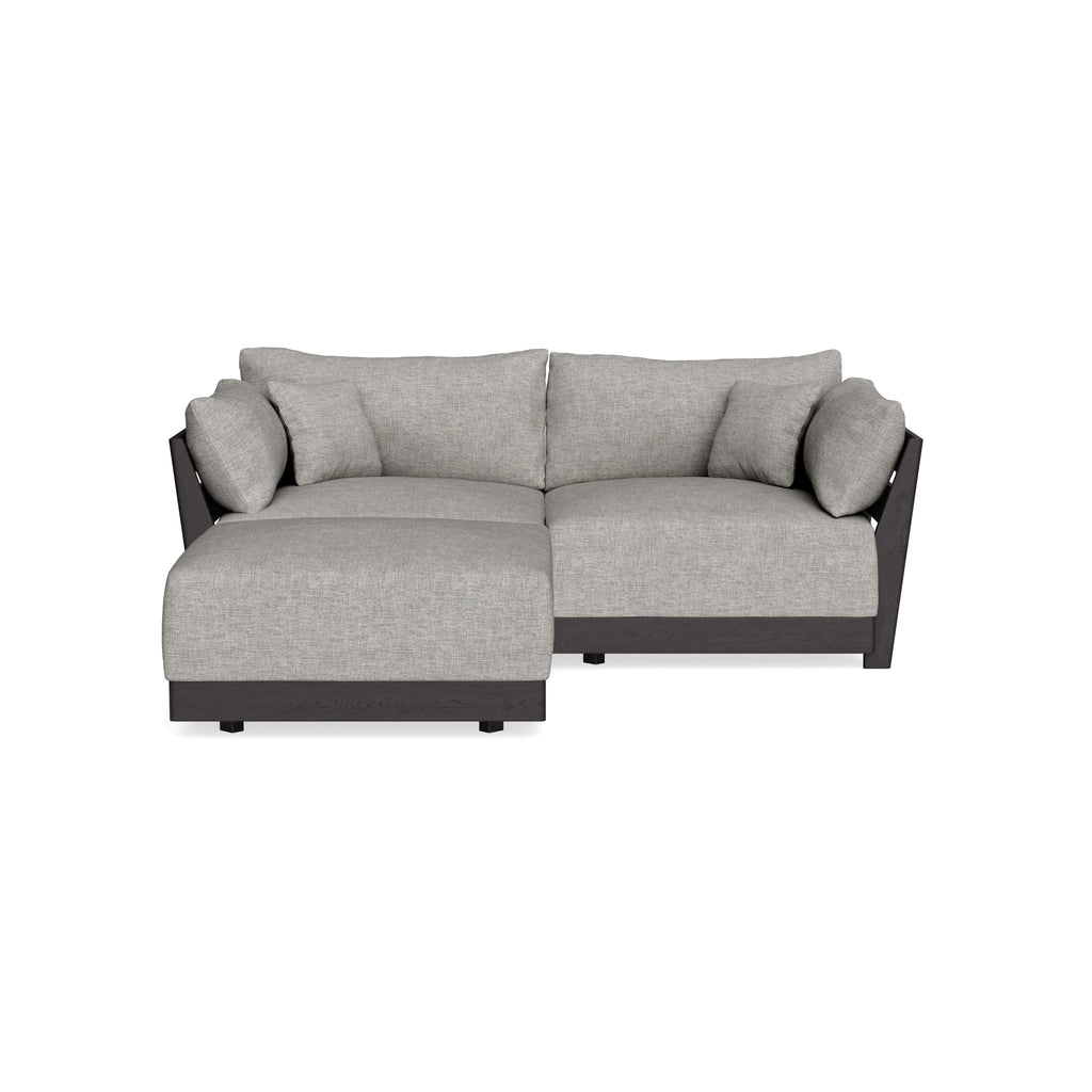 Modular Bondi Black 2-Seater Sectional in Fog | Classic Blend
