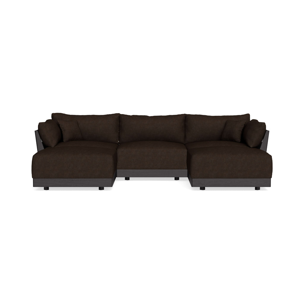 Modular Bondi Black 3-Seater U-Sectional in Espresso | Classic Blend