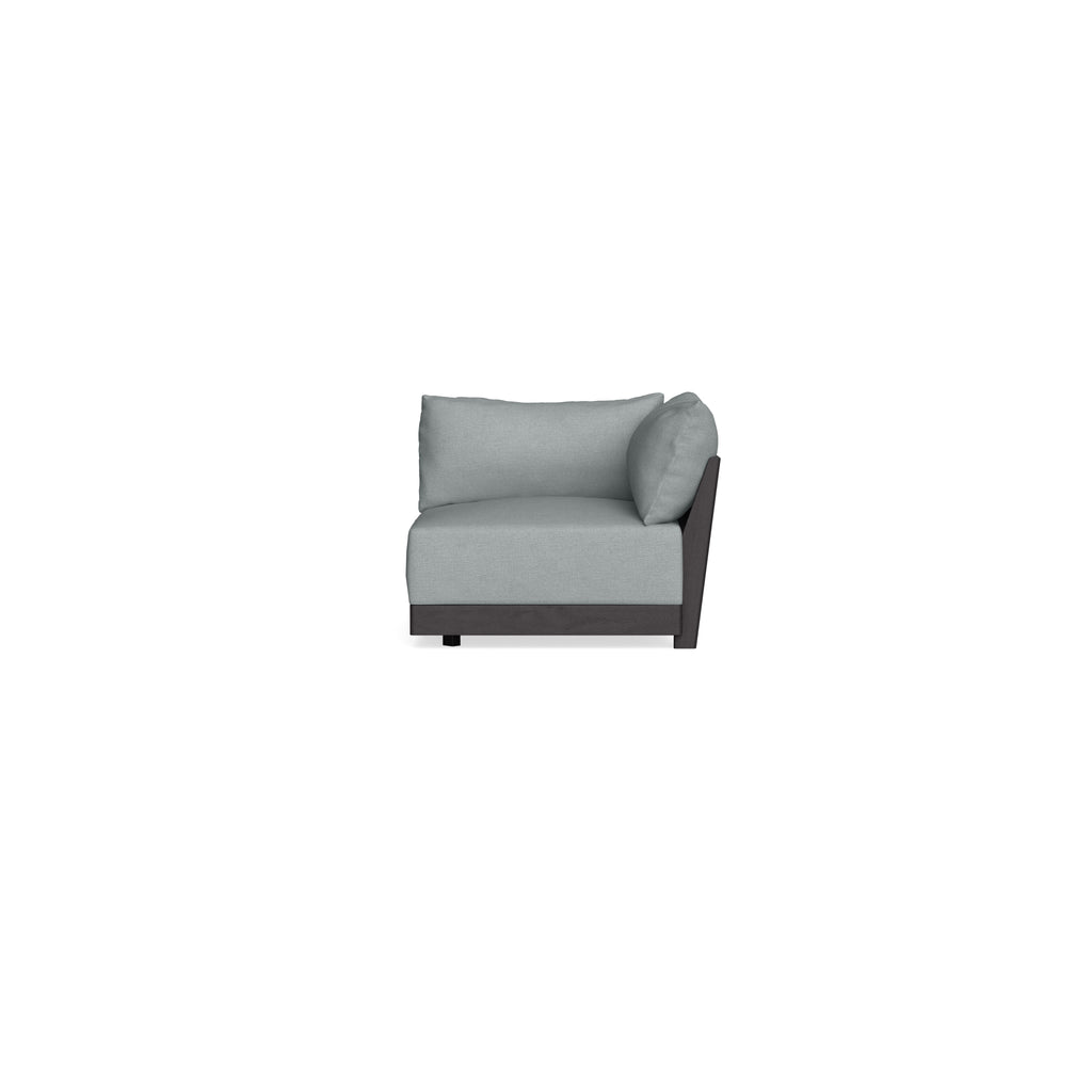 Modular Bondi Black Corner Chair in Light Steel | Memory Foam Blend