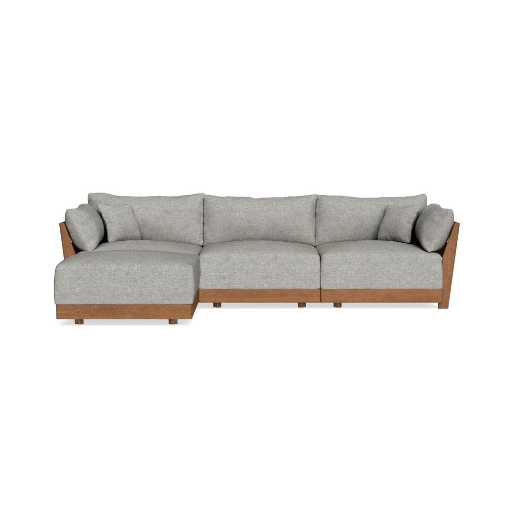 Modular Bondi Espresso 3-Seater Sectional in Fog | Memory Foam Blend