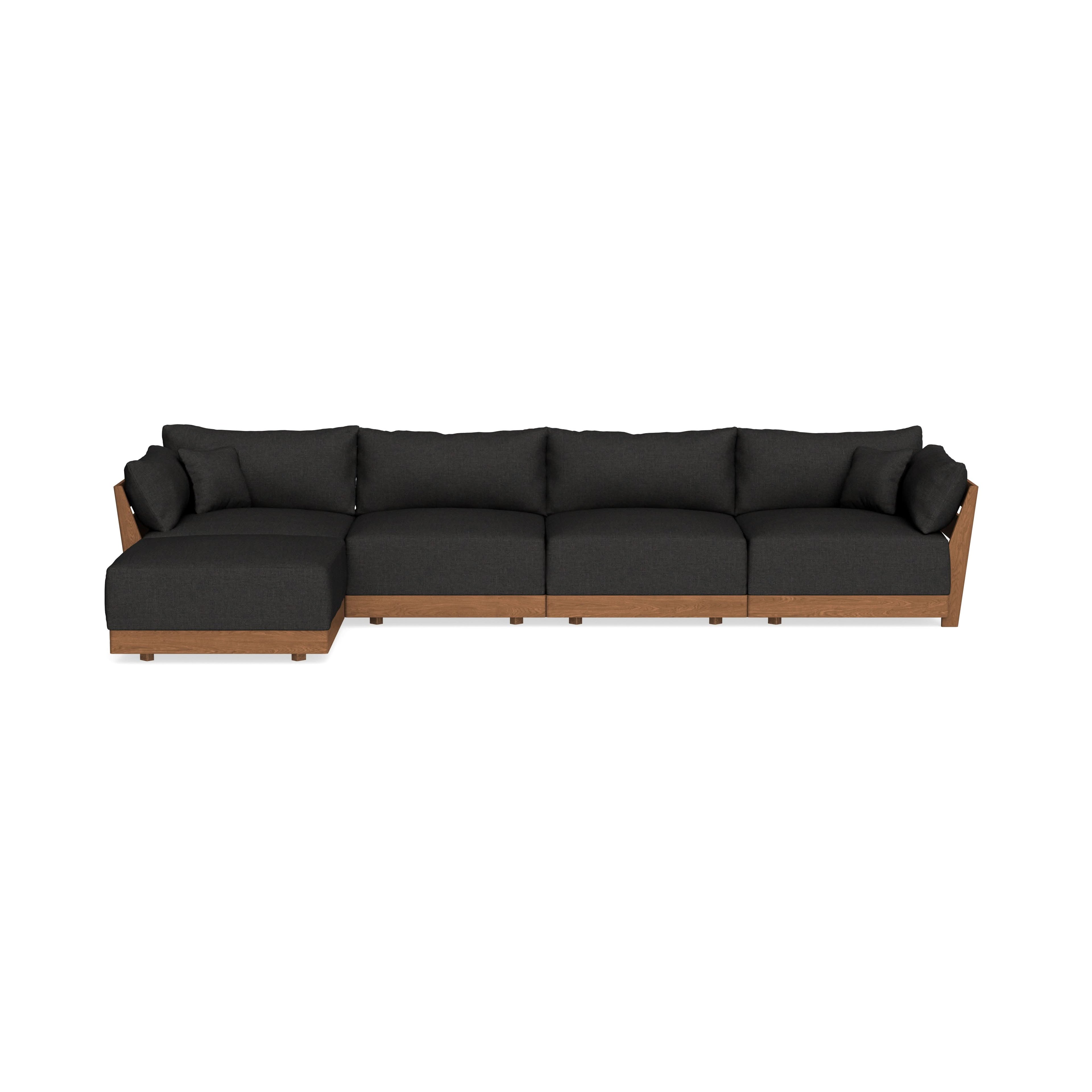 Modular Bondi Espresso 4-Seater Sectional in Peppercorn | Classic Blend