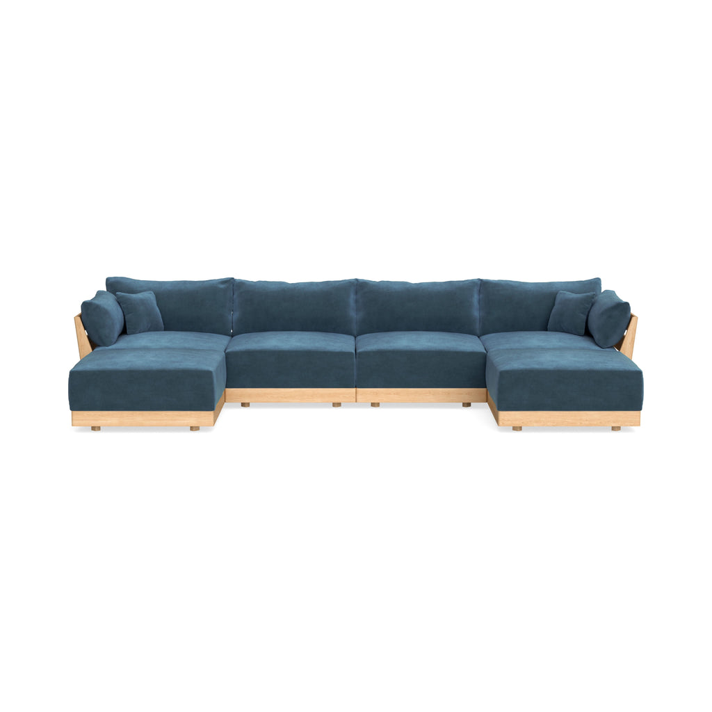 Slipcover Only - Modular Bondi 4-Seater U-Sectional in Oxford Blue