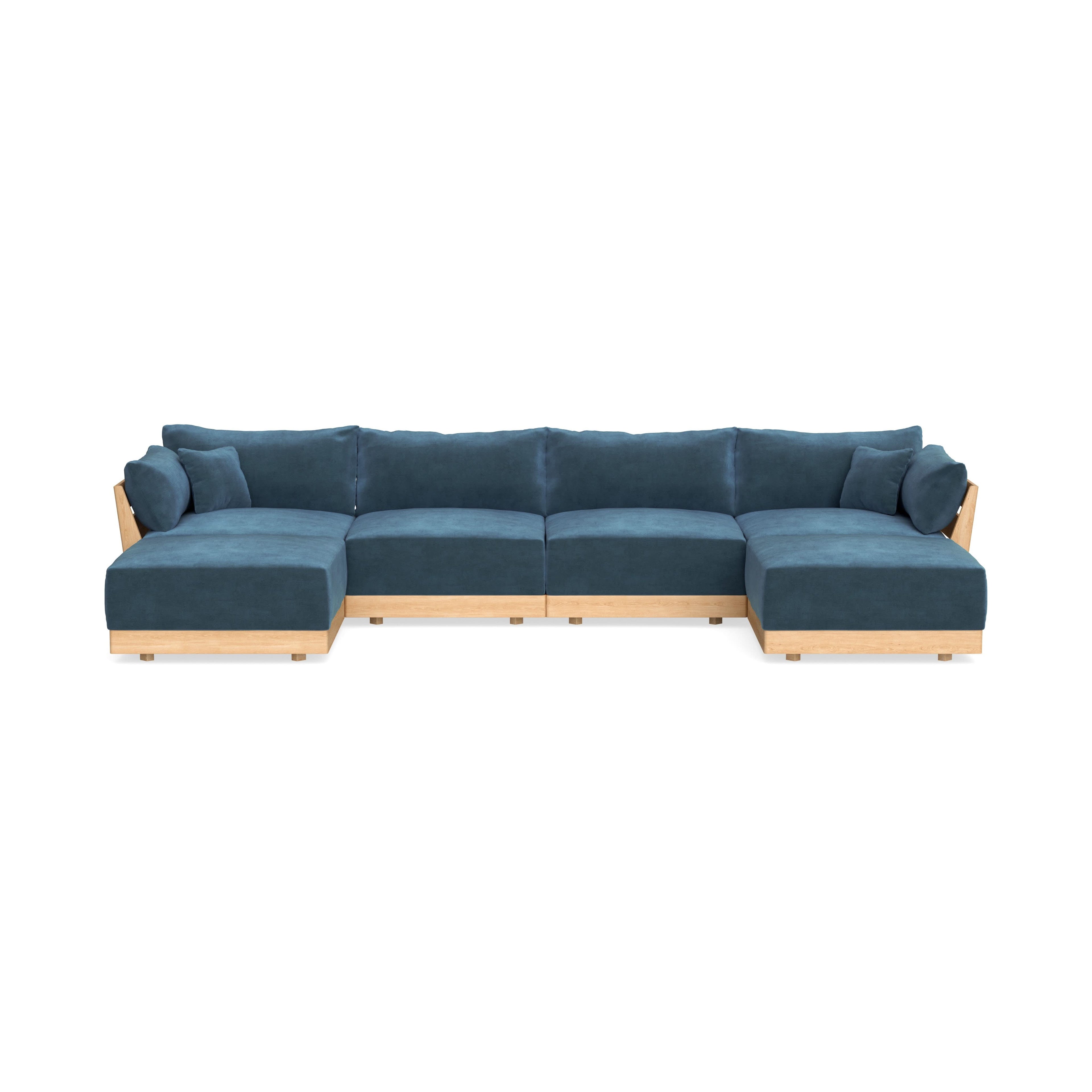 Slipcover Only - Modular Bondi 4-Seater U-Sectional in Oxford Blue