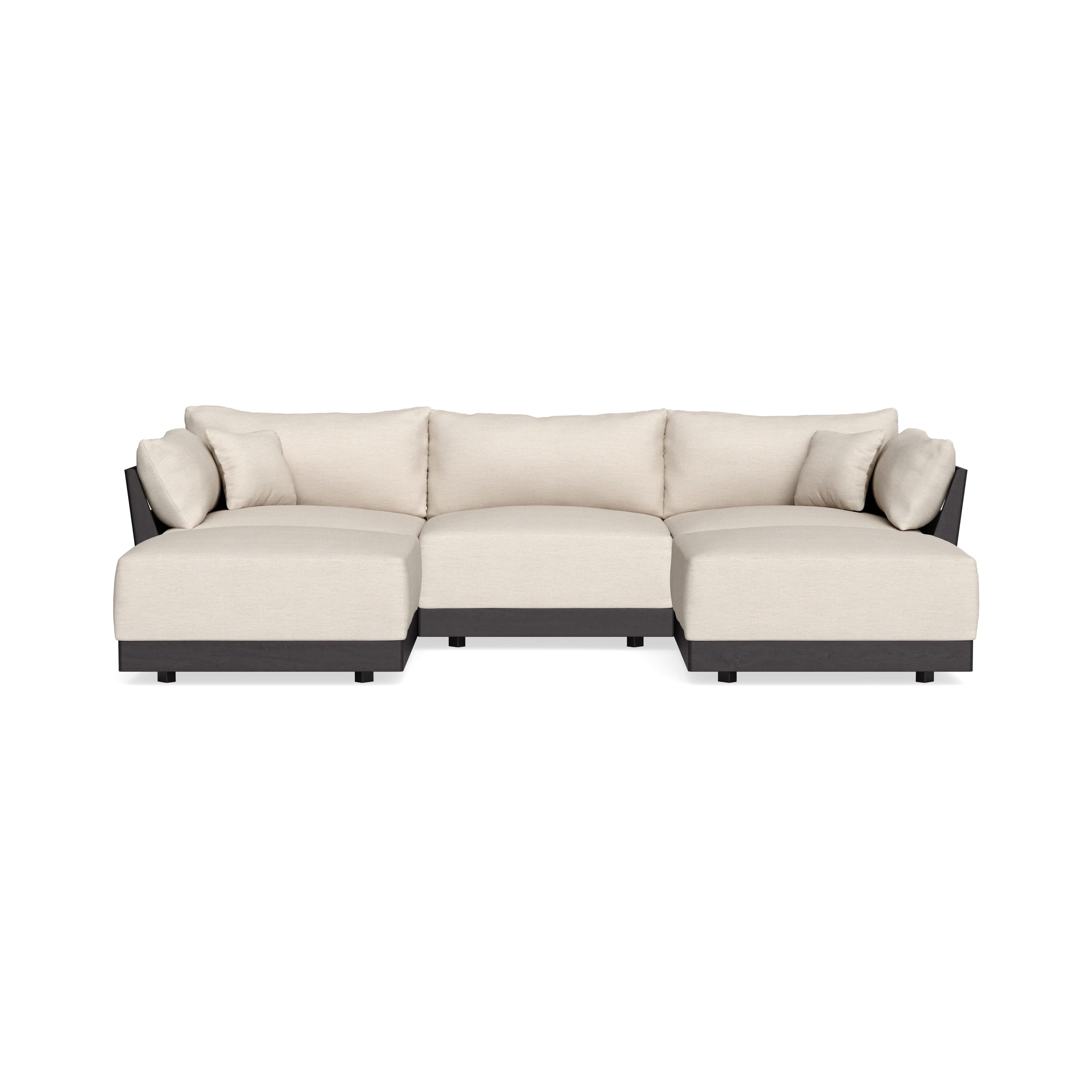 Modular Bondi Black 3-Seater U-Sectional in Seashell | Classic Blend