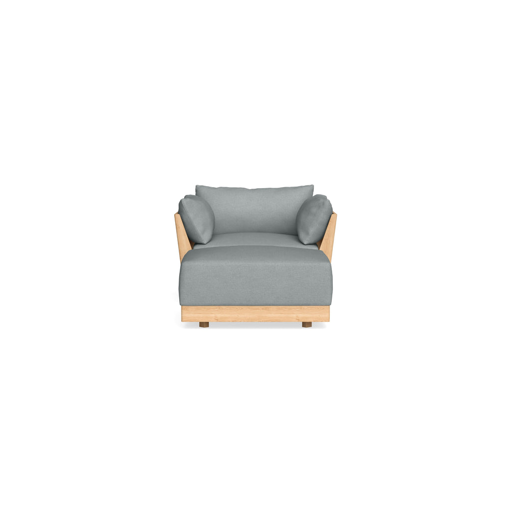Modular Bondi Latte Armchair + Ottoman in Light Steel | Classic Blend