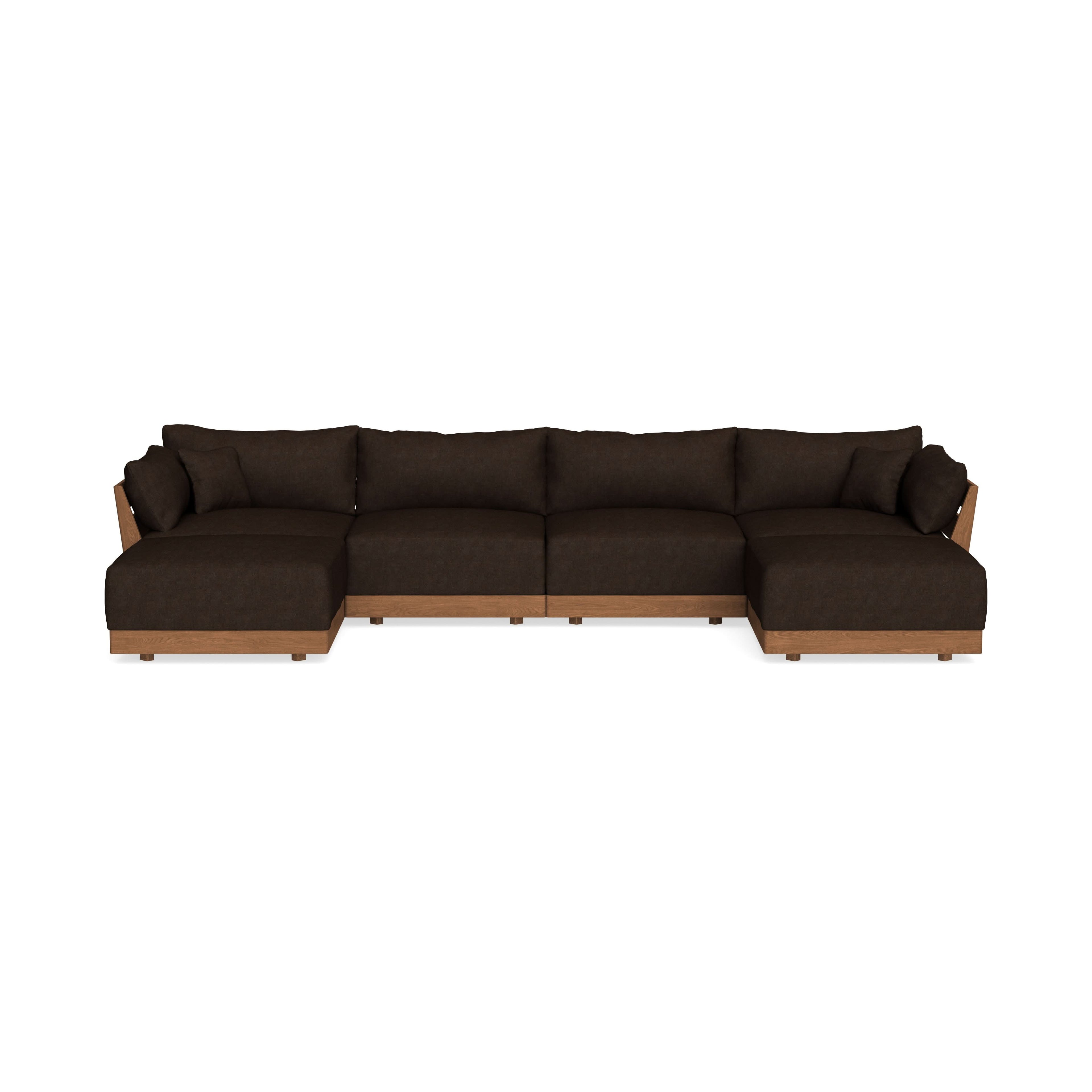 Modular Bondi Espresso 4-Seater U-Sectional in Espresso | Classic Blend