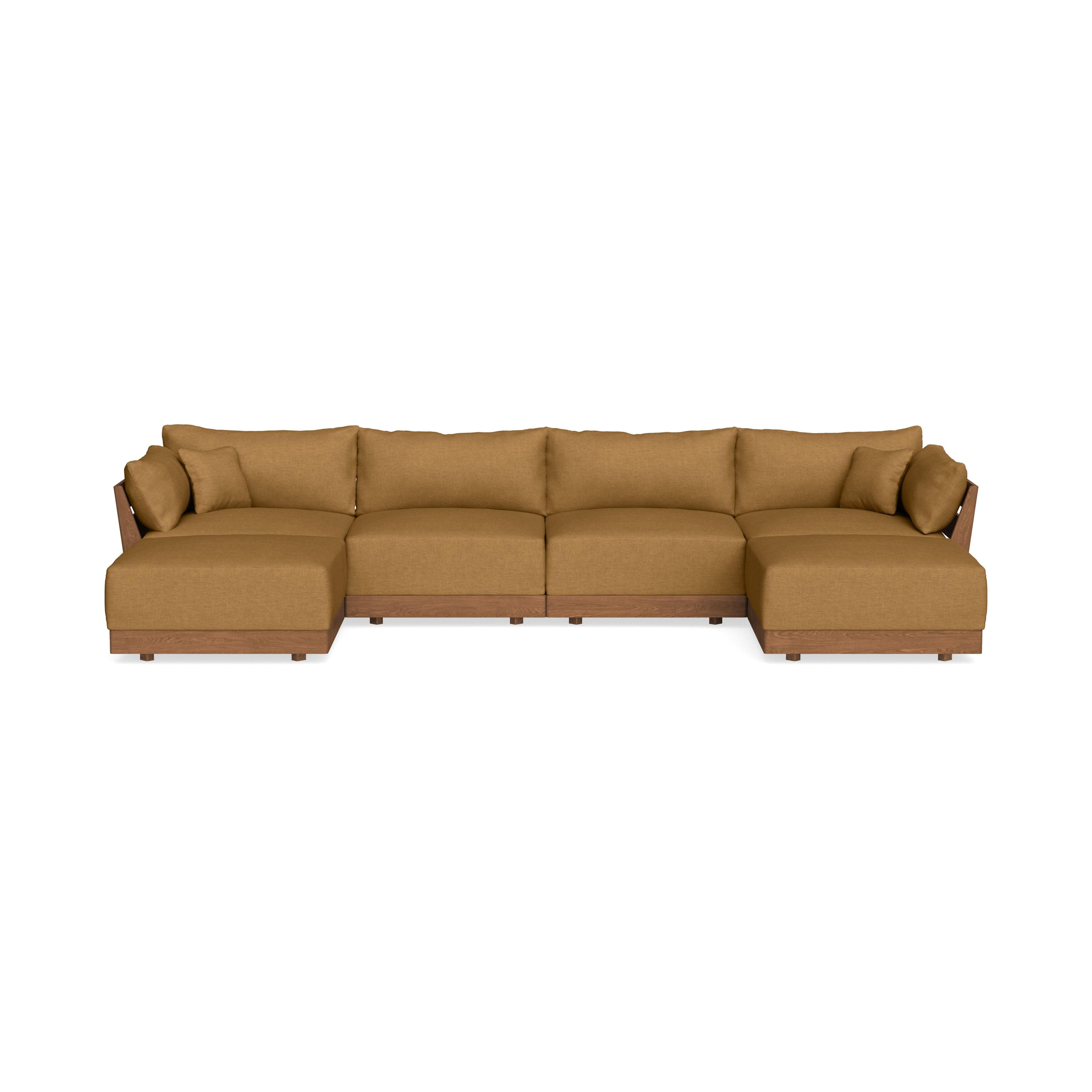 Modular Bondi Espresso 4-Seater U-Sectional in Dijon | Memory Foam Blend