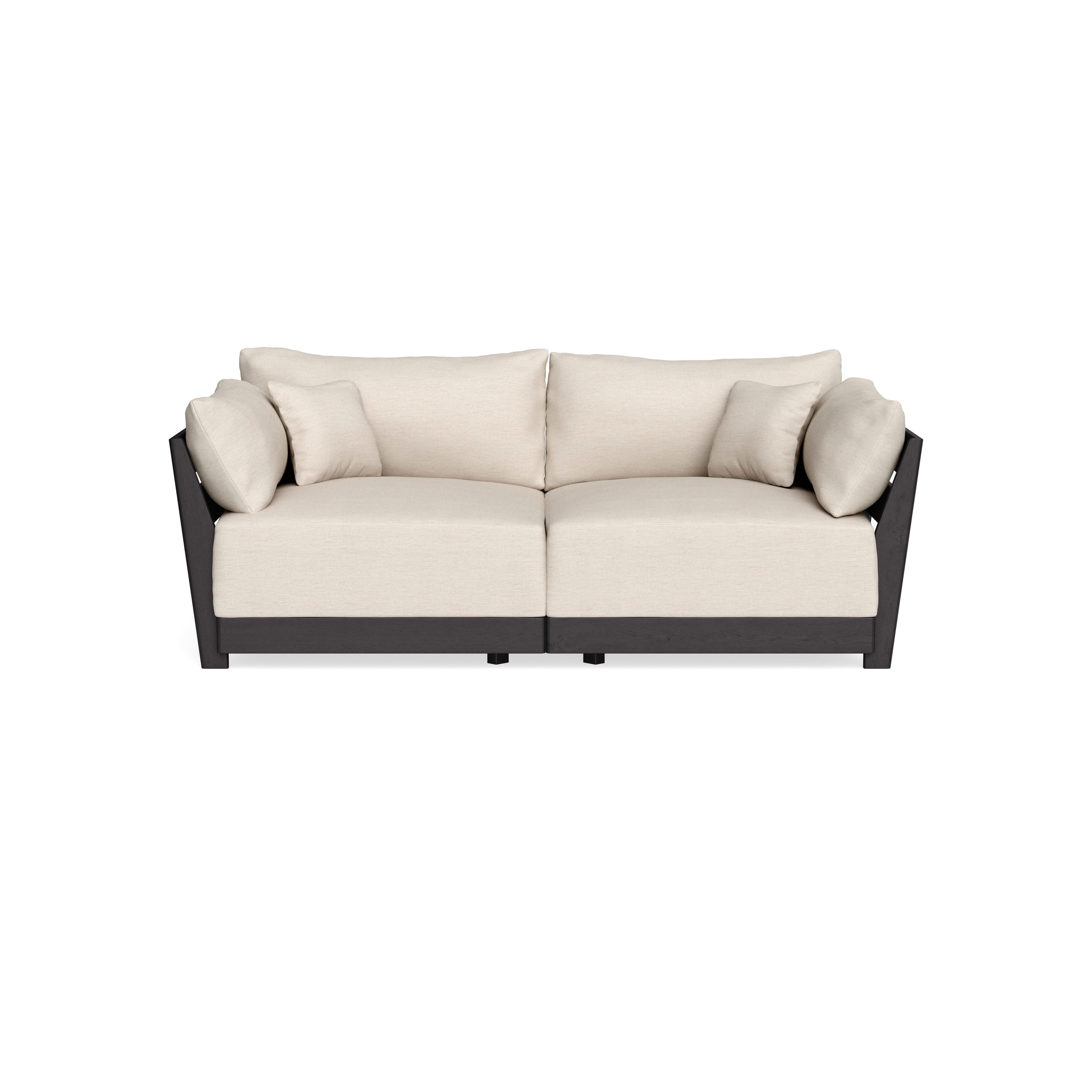 Modular Bondi Black 2-Seater Sofa in Seashell | Memory Foam Blend