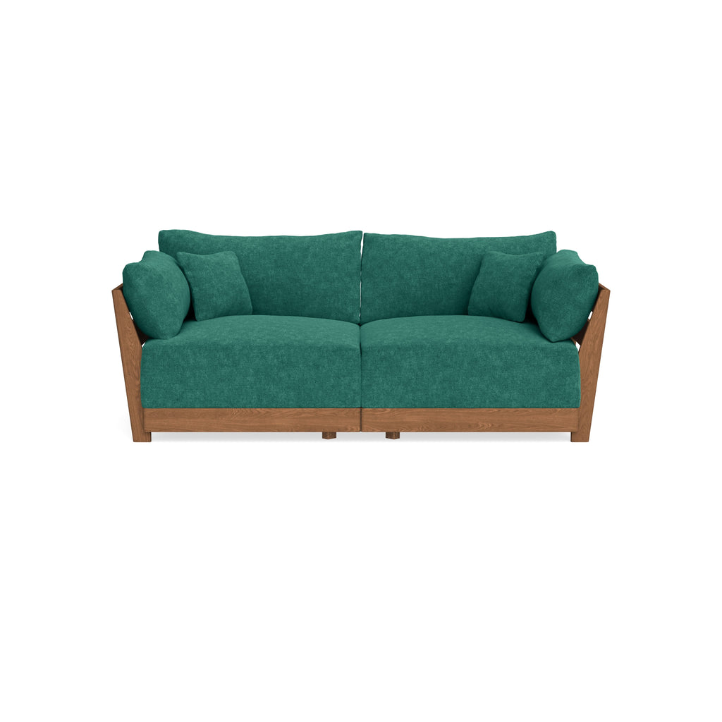 Modular Bondi Espresso 2-Seater Sofa in Jade Green | Memory Foam Blend