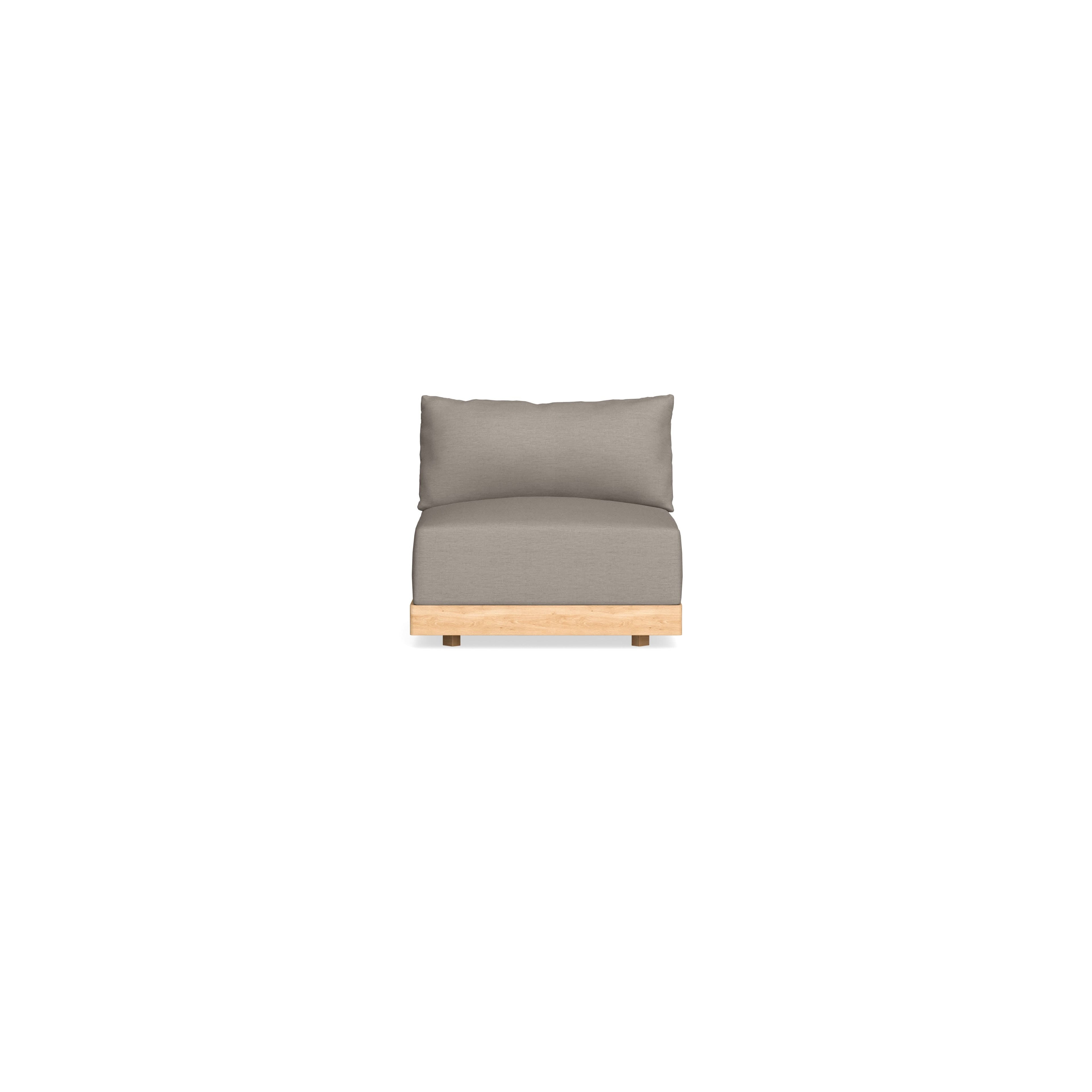 Modular Bondi Latte Armless Chair in Cinder Gray | Memory Foam Blend