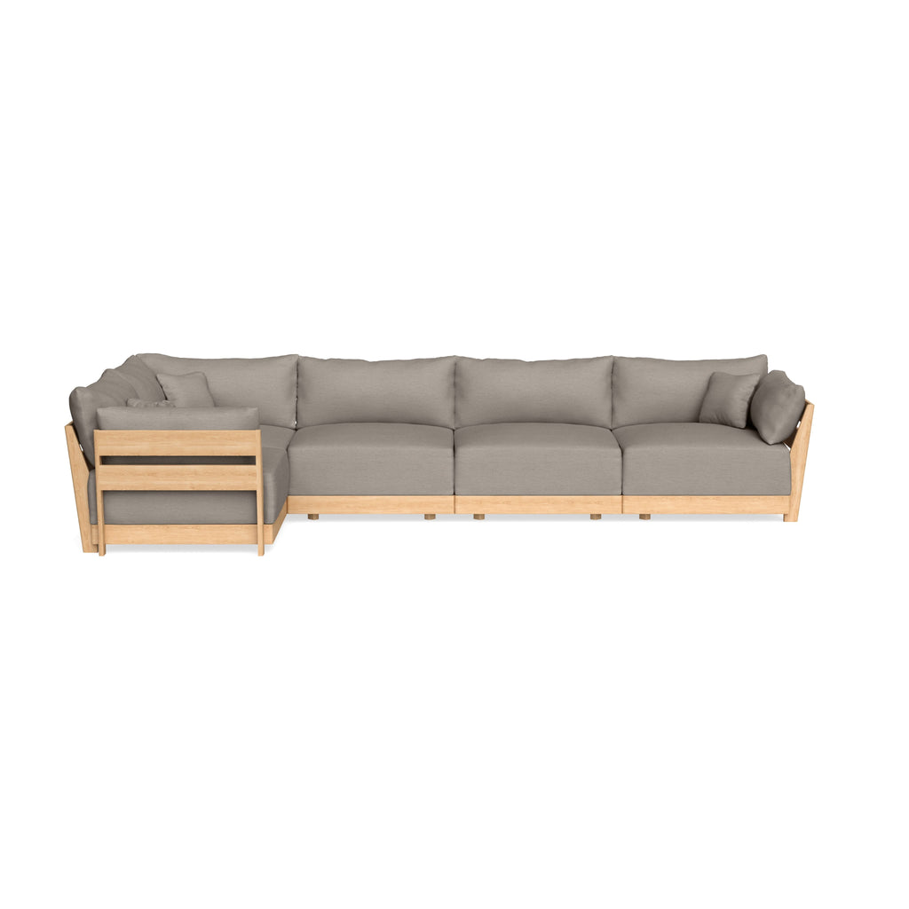 Modular Bondi Latte 5-Seater L-Sectional in Cinder Gray | Memory Foam Blend