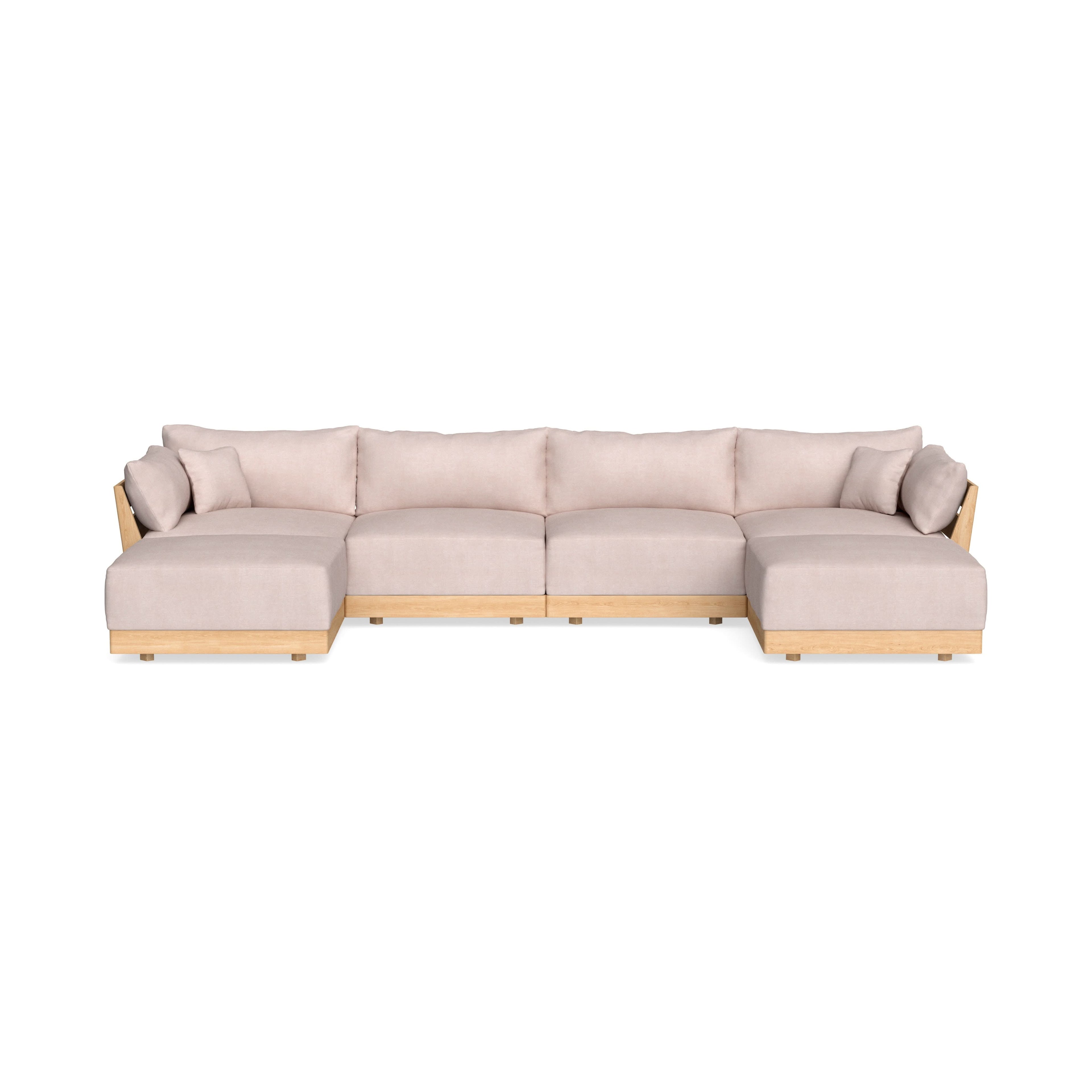 Modular Bondi Latte 4-Seater U-Sectional in Blush | Classic Blend