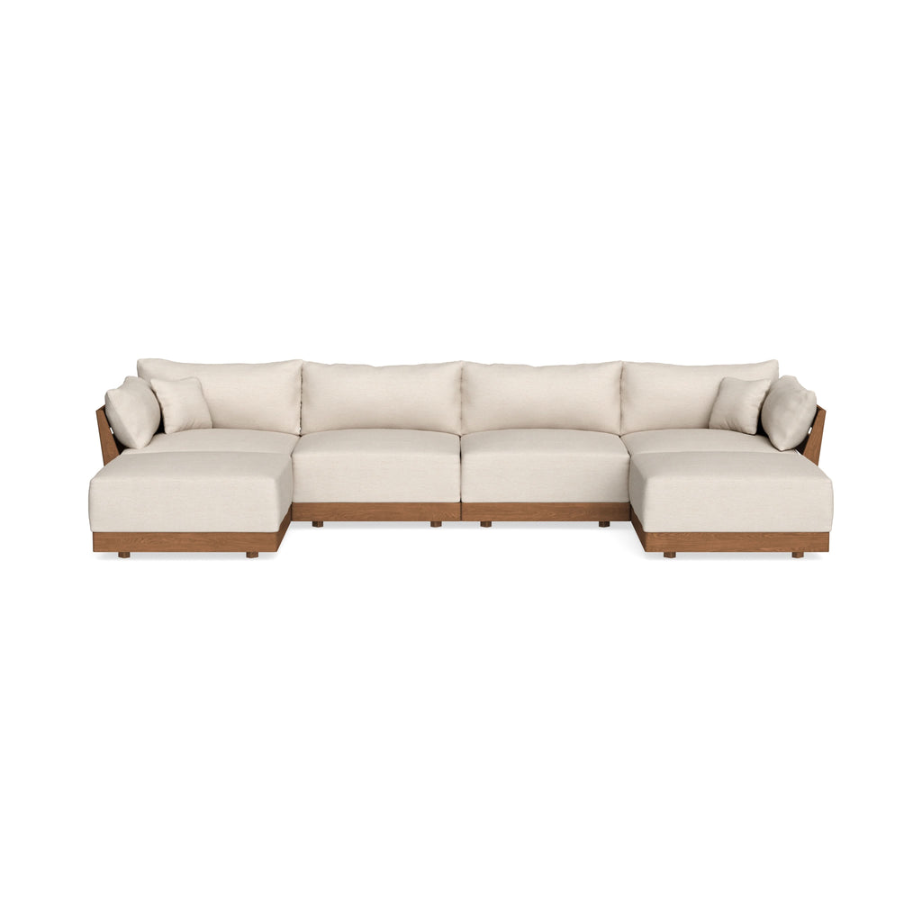 Modular Bondi Espresso 4-Seater U-Sectional in Seashell | Memory Foam Blend