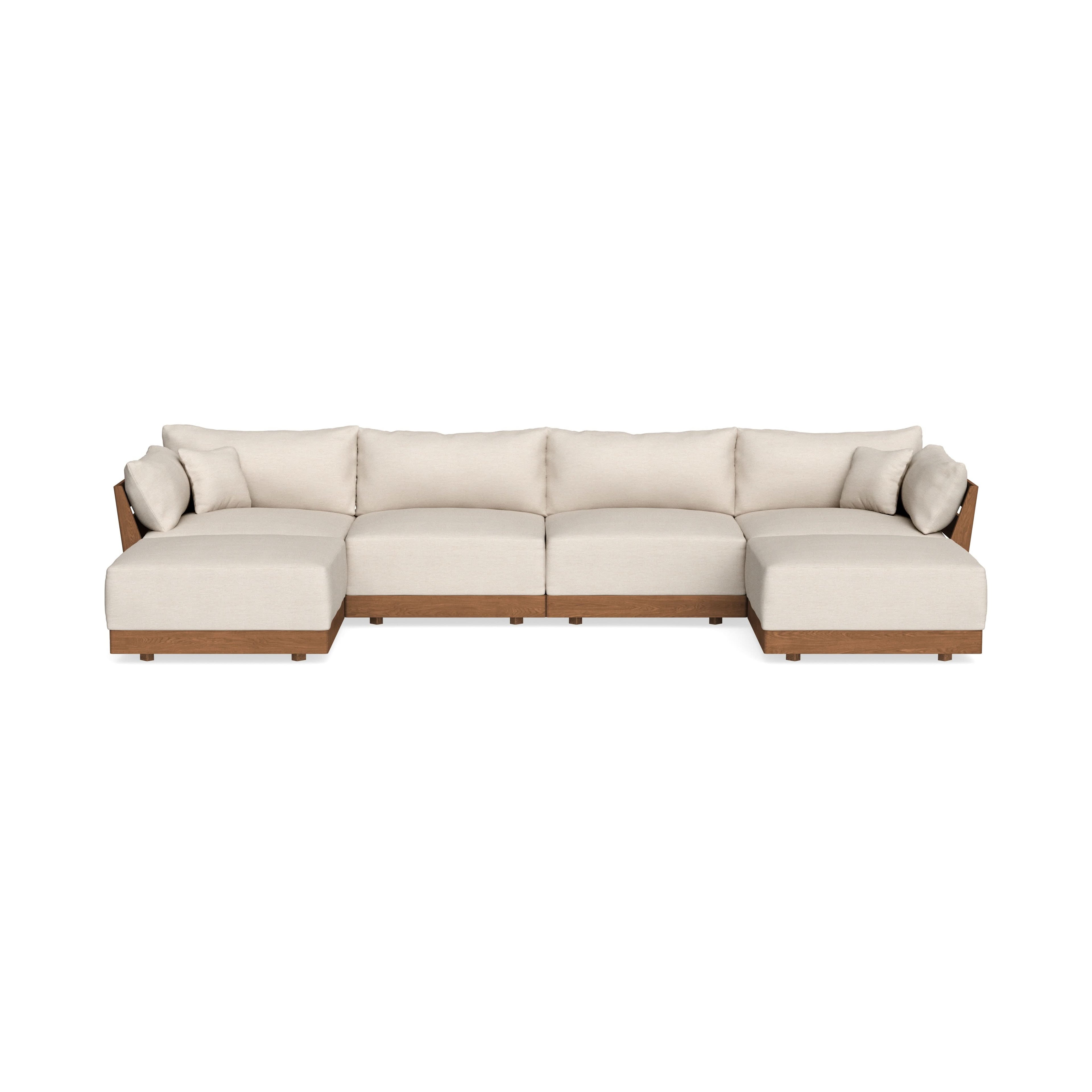 Modular Bondi Espresso 4-Seater U-Sectional in Seashell | Memory Foam Blend