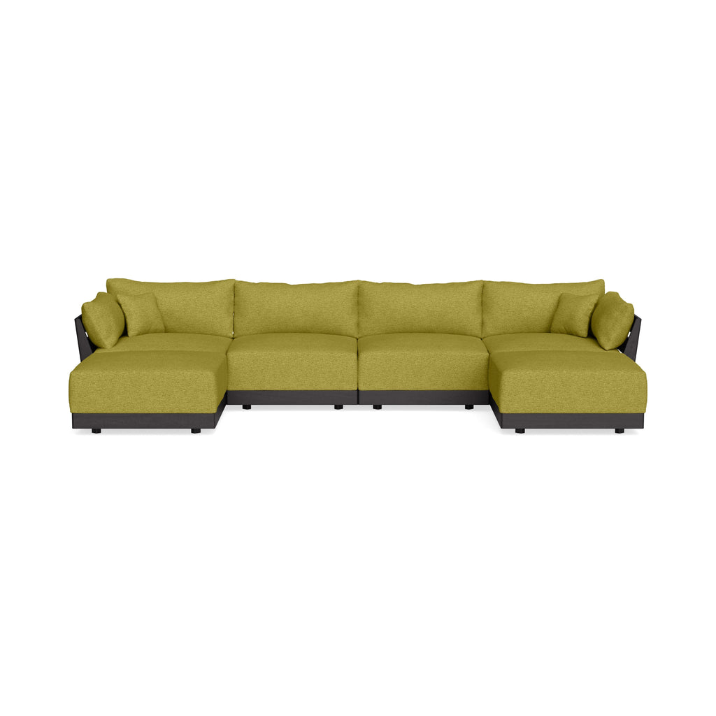 Modular Bondi Black 4-Seater U-Sectional in Avocado | Classic Blend