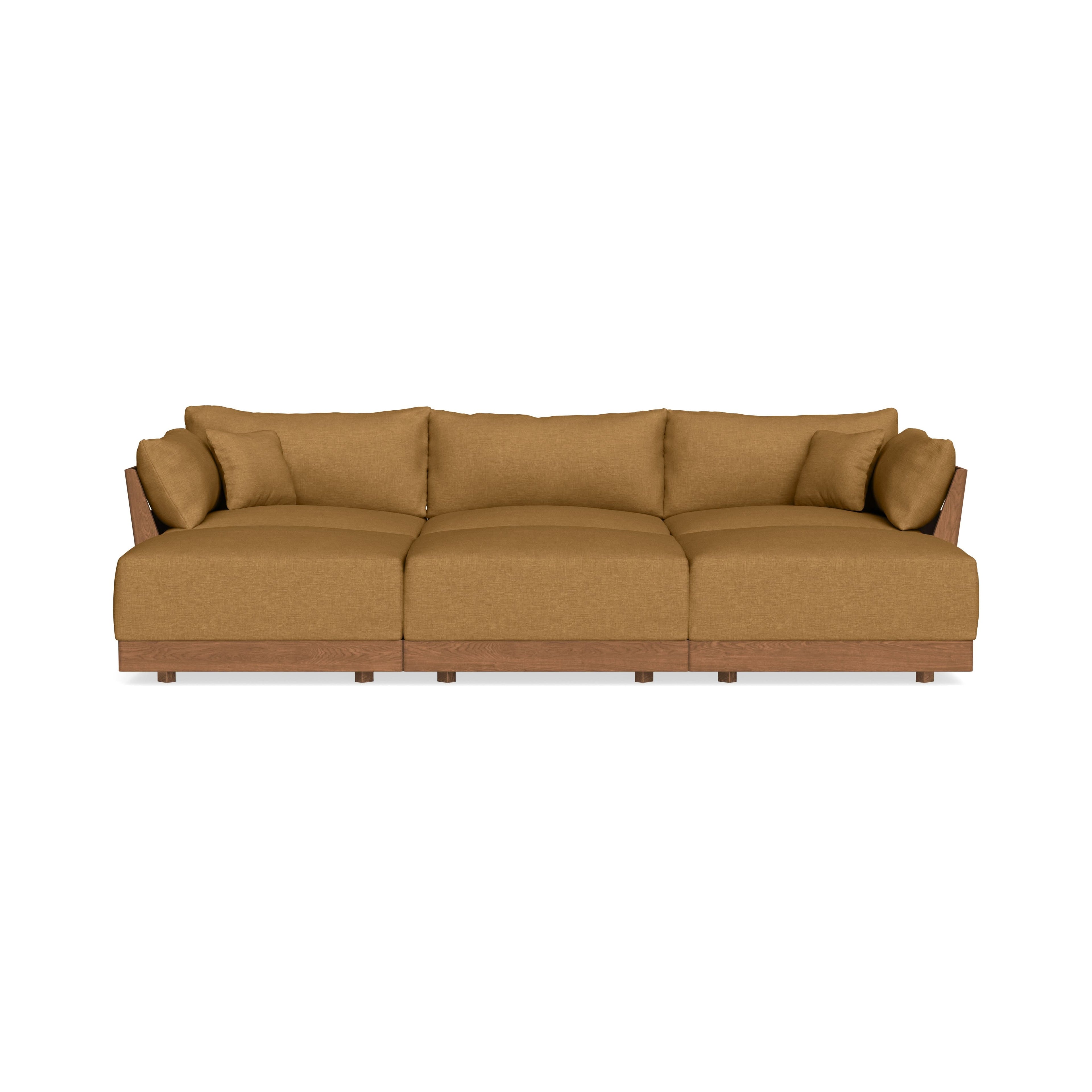 Modular Bondi Espresso 3-Seater Daybed Sofa Sectional in Dijon | Classic Blend