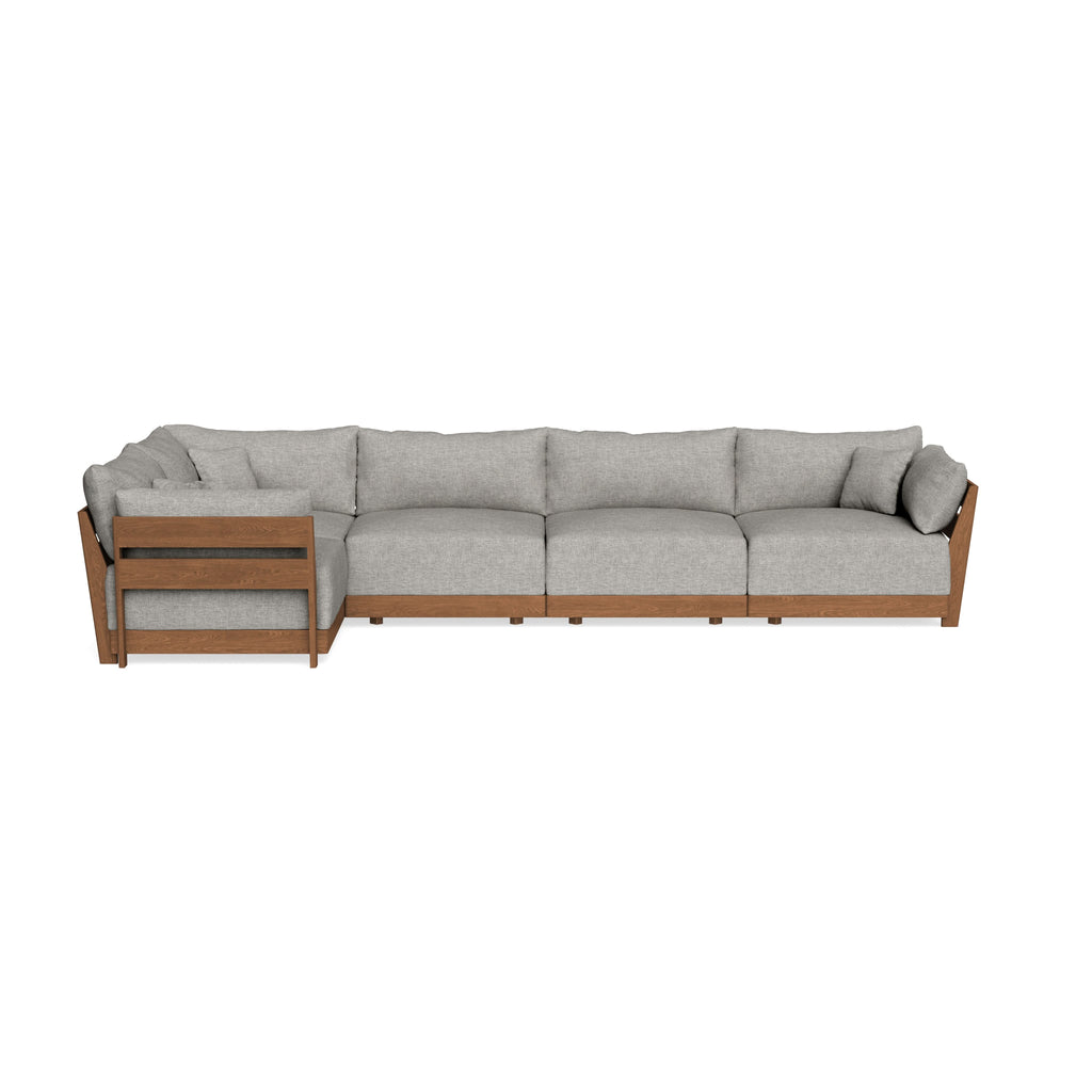 Modular Bondi Espresso 5-Seater L-Sectional in Fog | Classic Blend