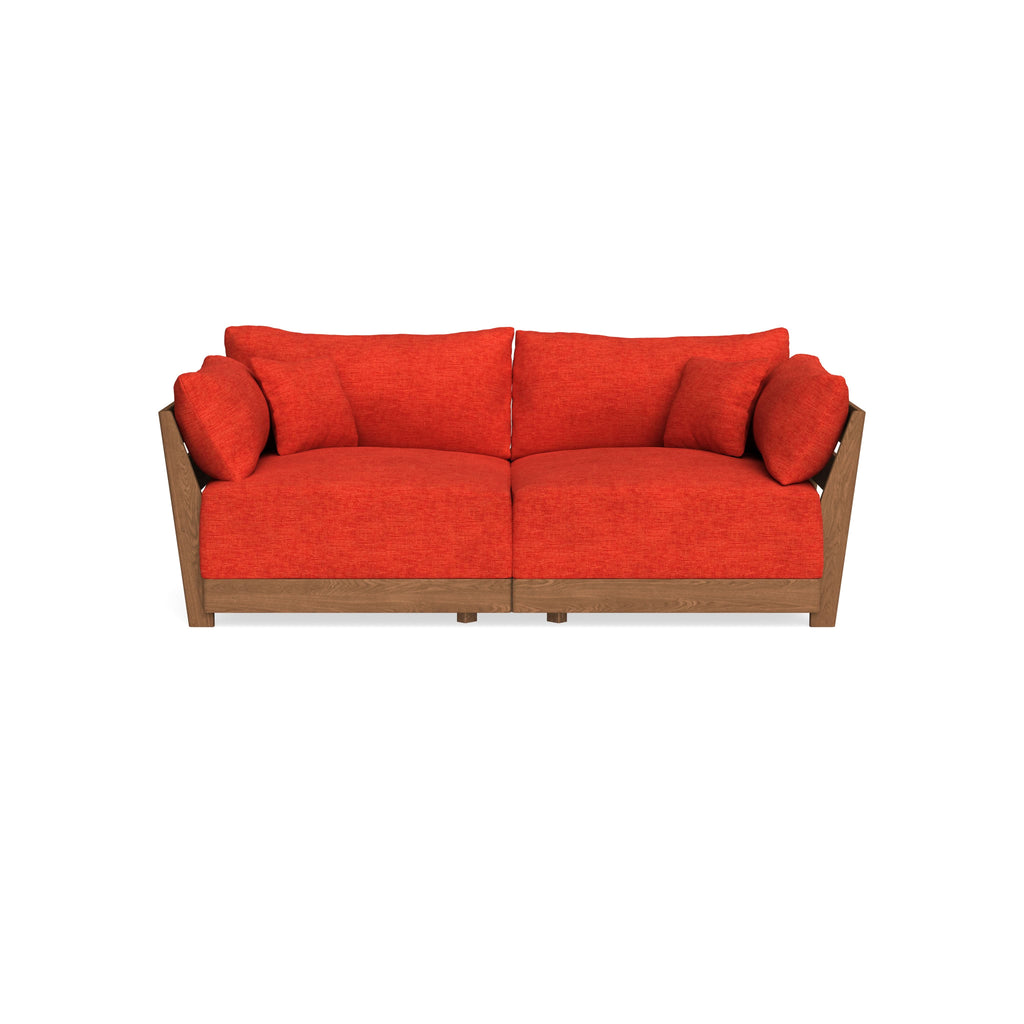 Modular Bondi Espresso 2-Seater Sofa in Poppy Orange | Classic Blend