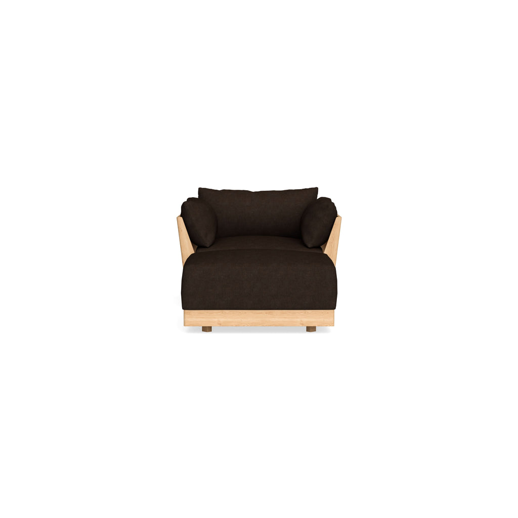 Modular Bondi Latte Armchair + Ottoman in Espresso | Memory Foam Blend