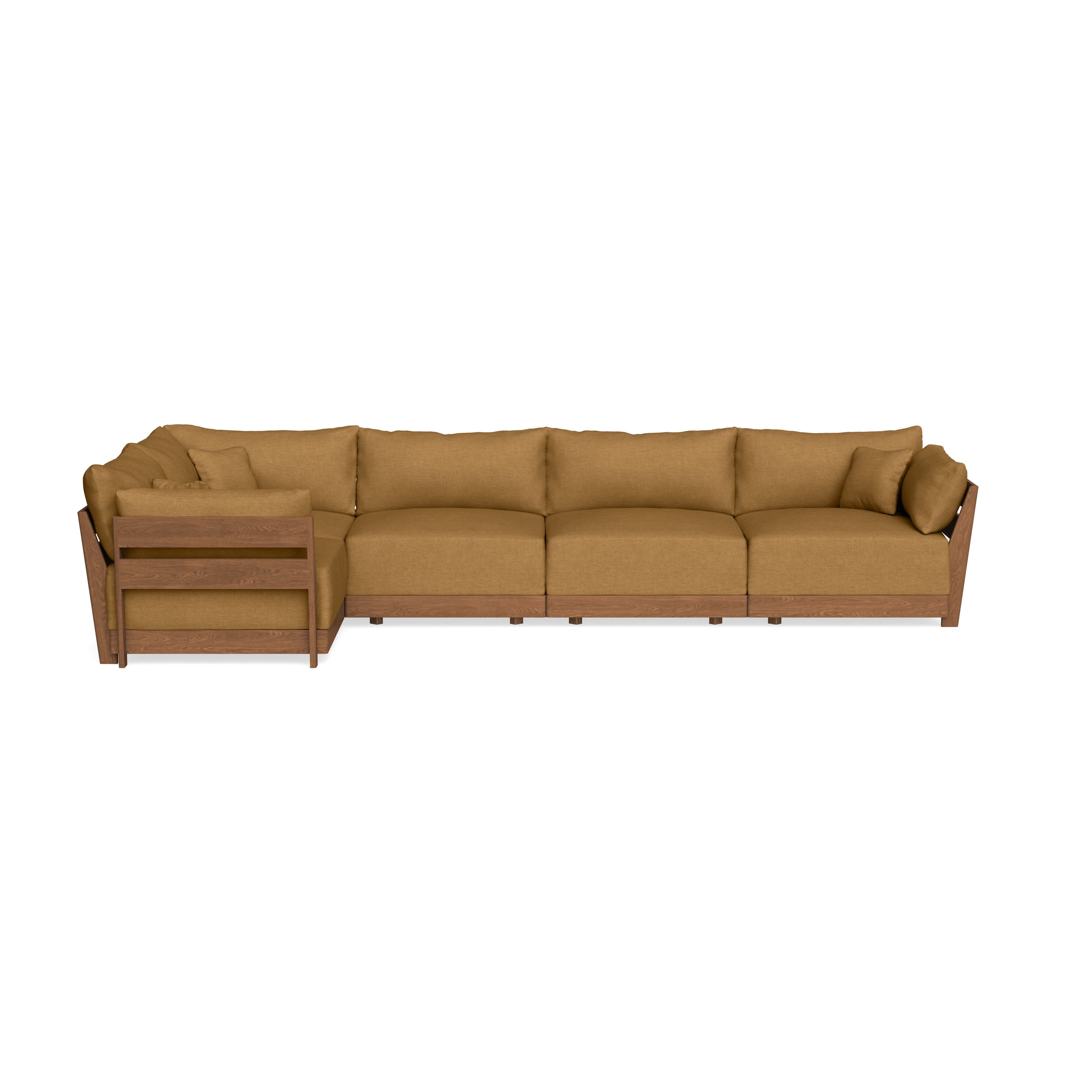 Modular Bondi Espresso 5-Seater L-Sectional in Dijon | Memory Foam Blend