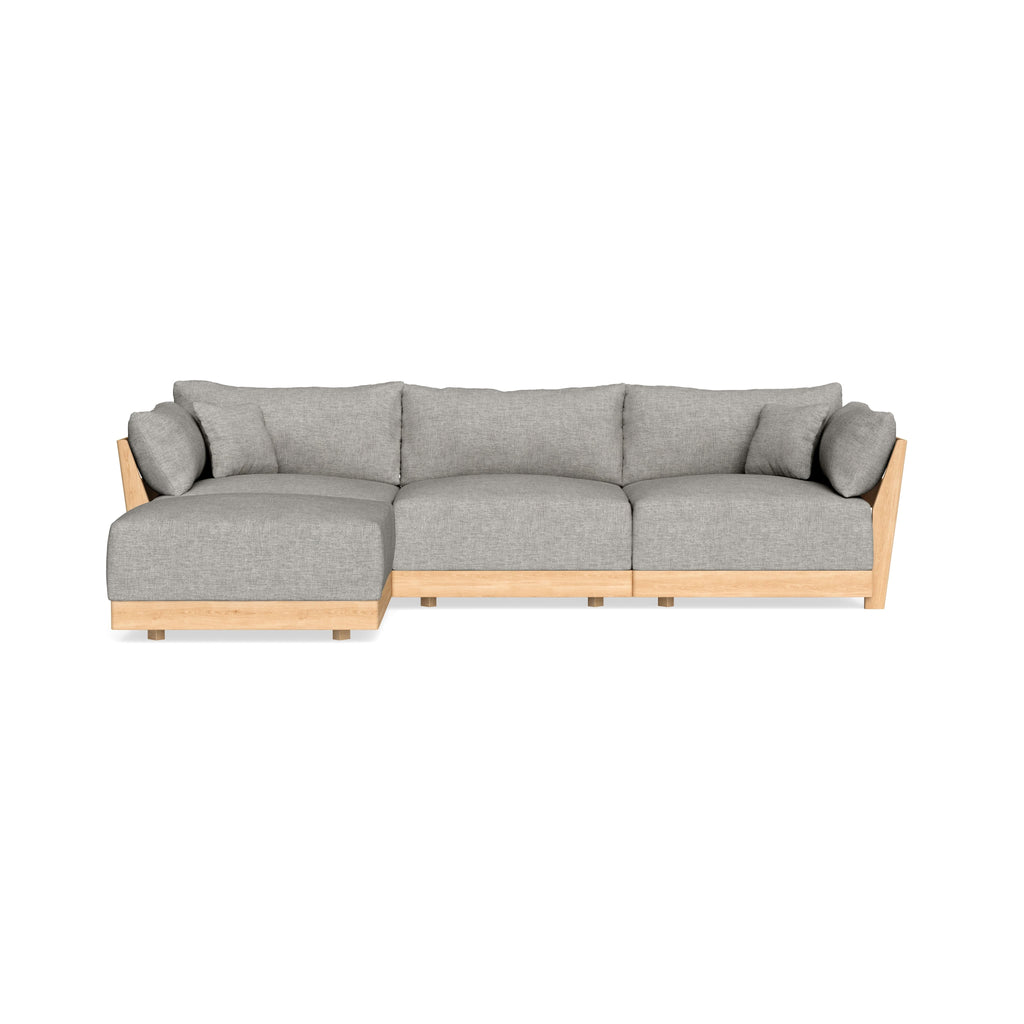 Modular Bondi Latte 3-Seater Sectional in Fog | Memory Foam Blend