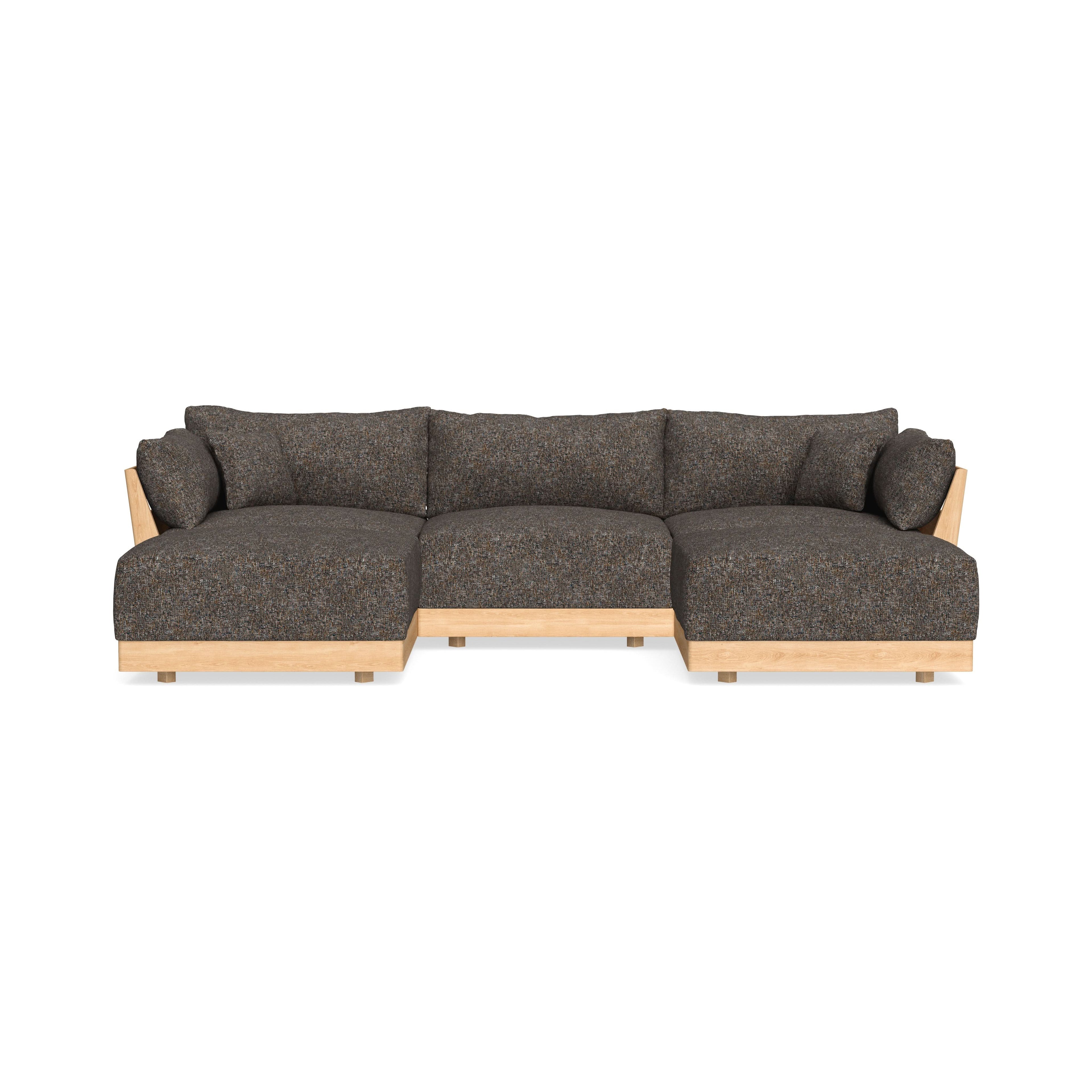 Modular Bondi Latte 3-Seater U-Sectional in Eclipse | Memory Foam Blend