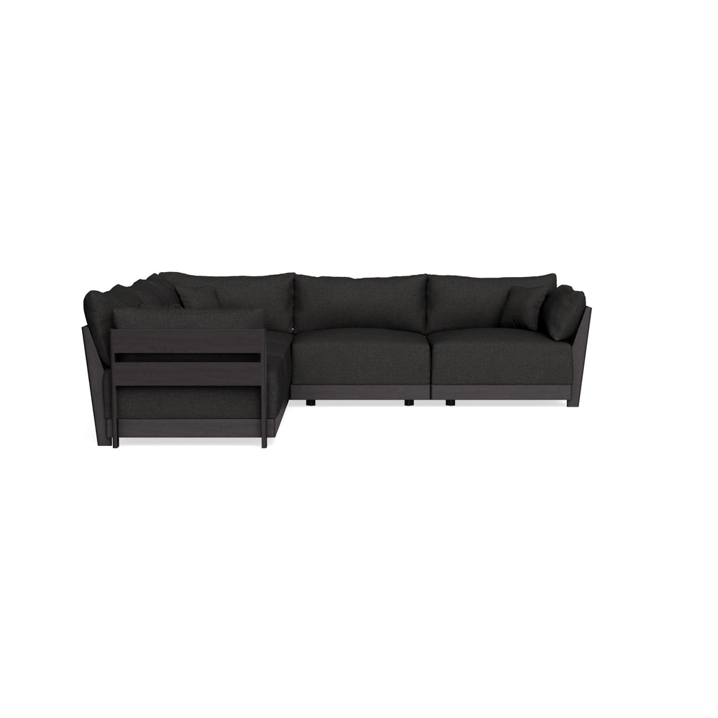 Modular Bondi Black 5-Seater Corner Sectional in Peppercorn | Classic Blend